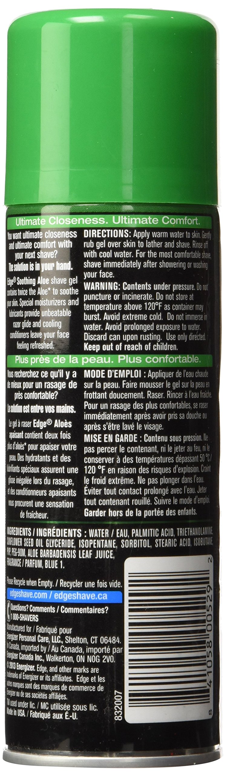 Soothing Aloe Shave Gel Men Shave Gel by Edge, 7 Ounce