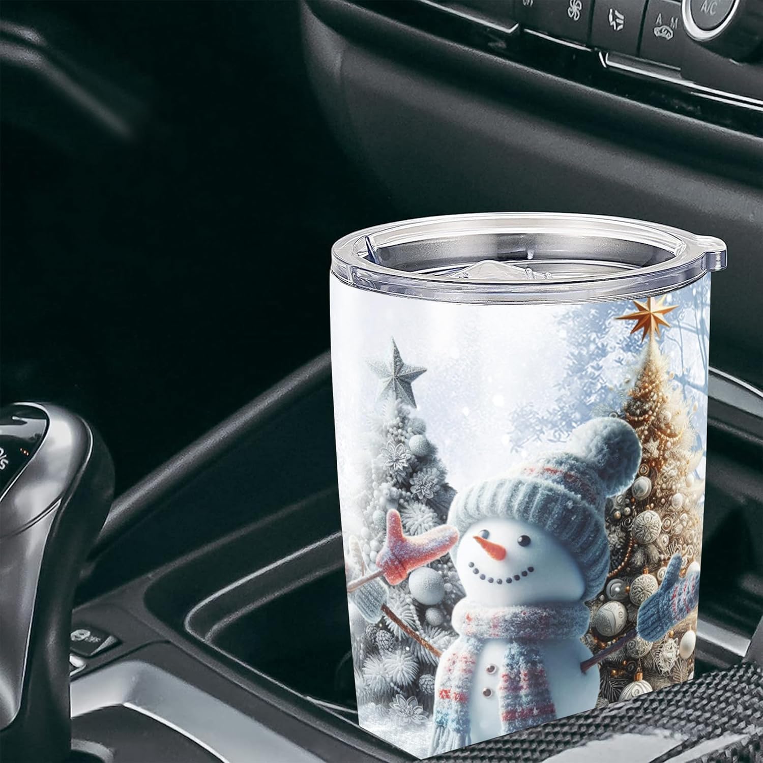 Personalized Snowman Insulated Cup Tumbler with Lid 20oz 30oz Stainless Steel Custom Name Travel Coffee Mug Drinking Funny Christmas Gifts for Women Girls Mom Daughter - Image 4