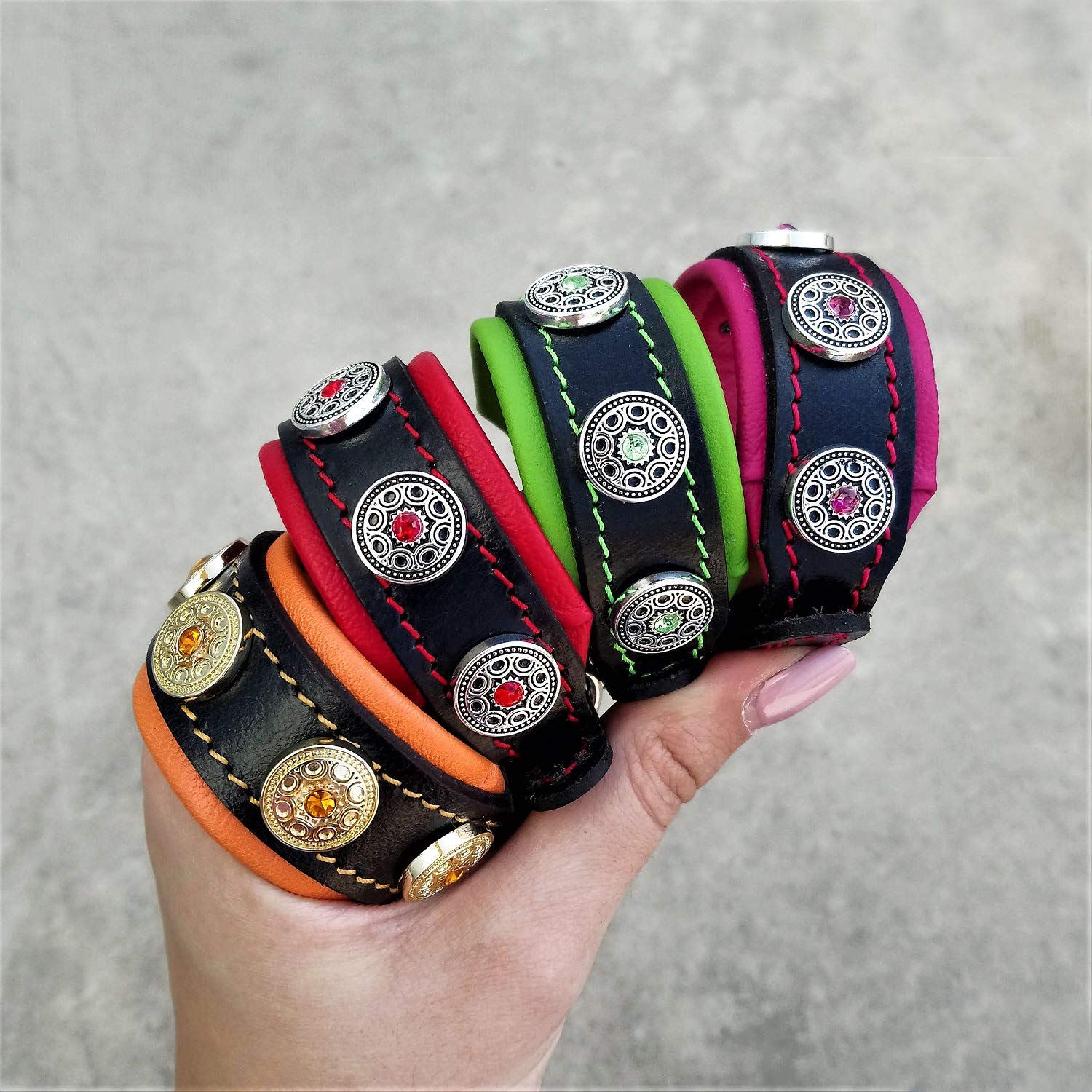 Bestia "Bijou" collare cucciolo in vera pelle