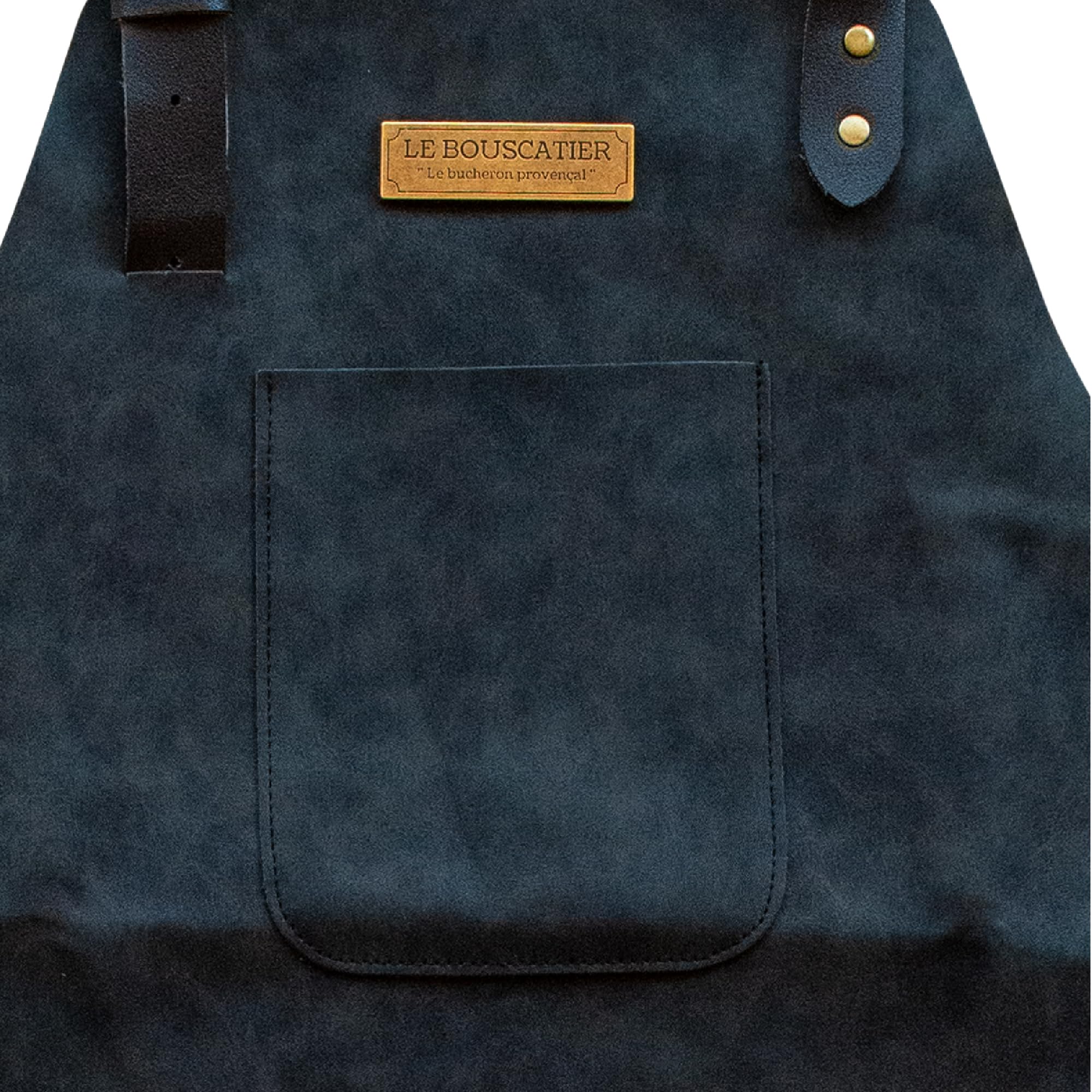 Le Bouscatier - Delantal de cocina de piel para barbacoa, plancha, brasero, parrilla ajustable, resistente y ligero, ideal para cocina exterior e interior, protección de torso y muslos