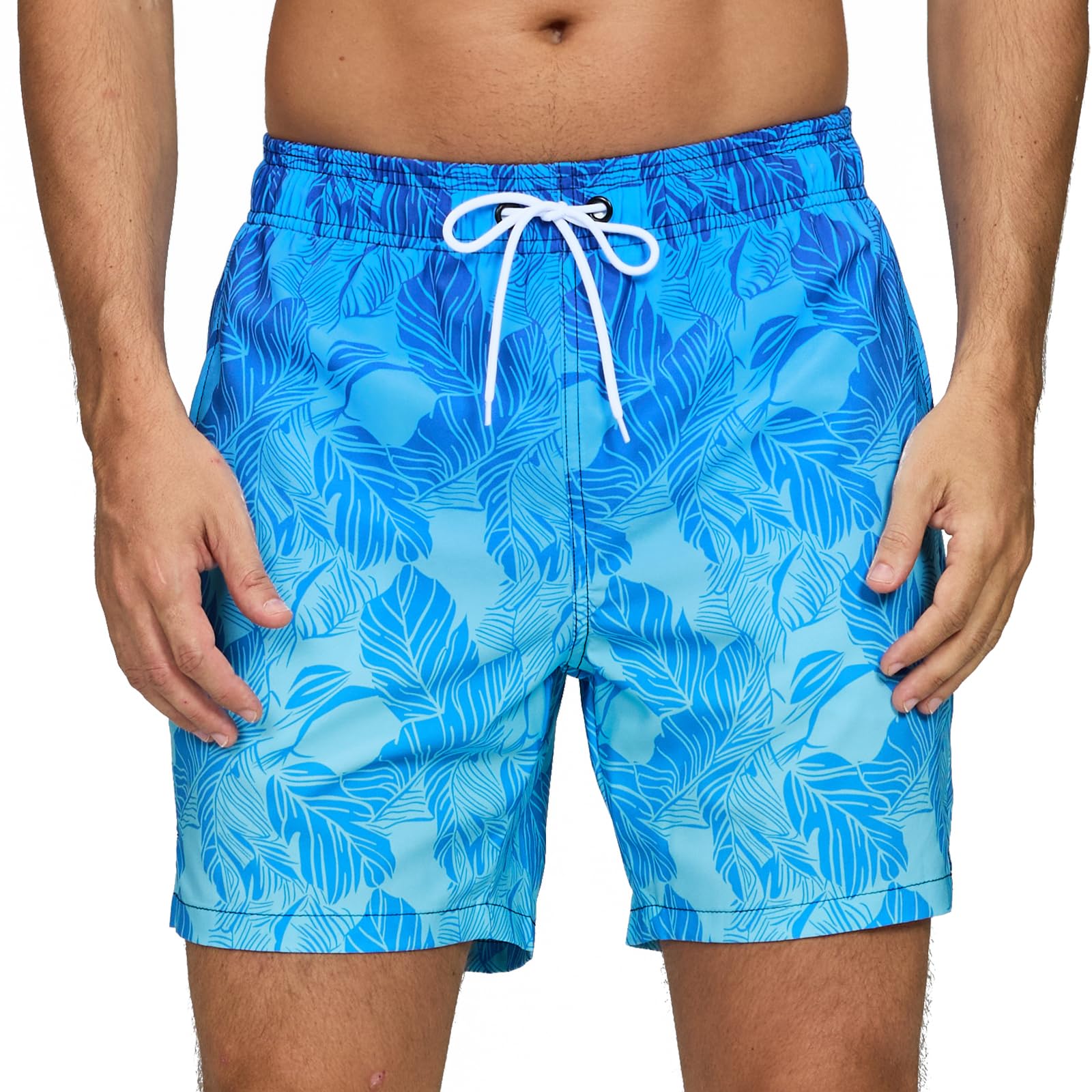 Vorvowry Costume Uomo Mare Calzoncini Asciugatura Rapida Costumi da Bagno Impermeabile Boxer con Tasca Estivi Pantaloncini Uomo Colore Sfumatore per Nuoto Corsa Fitness