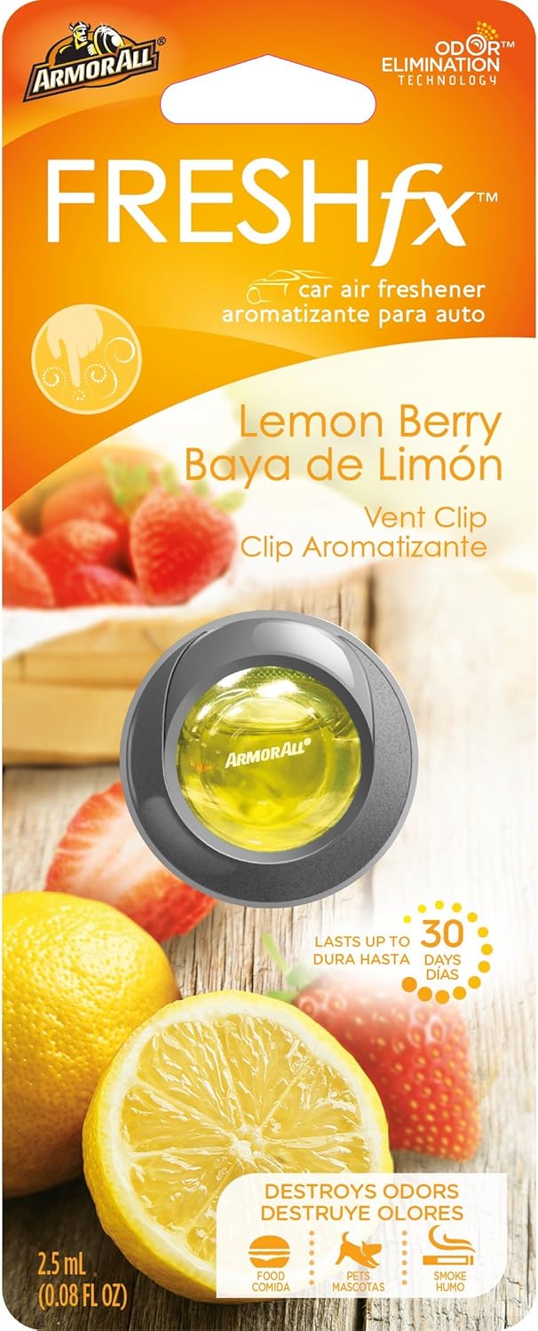 Armor All FRESH fx Car Air Freshener Vent Clip Lemon