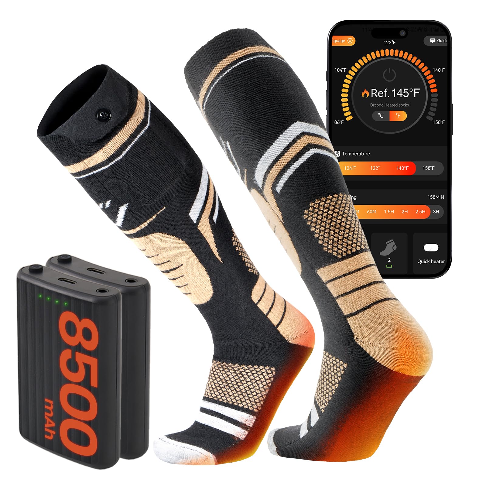 SURGOAL Merino Wool Heated Socks