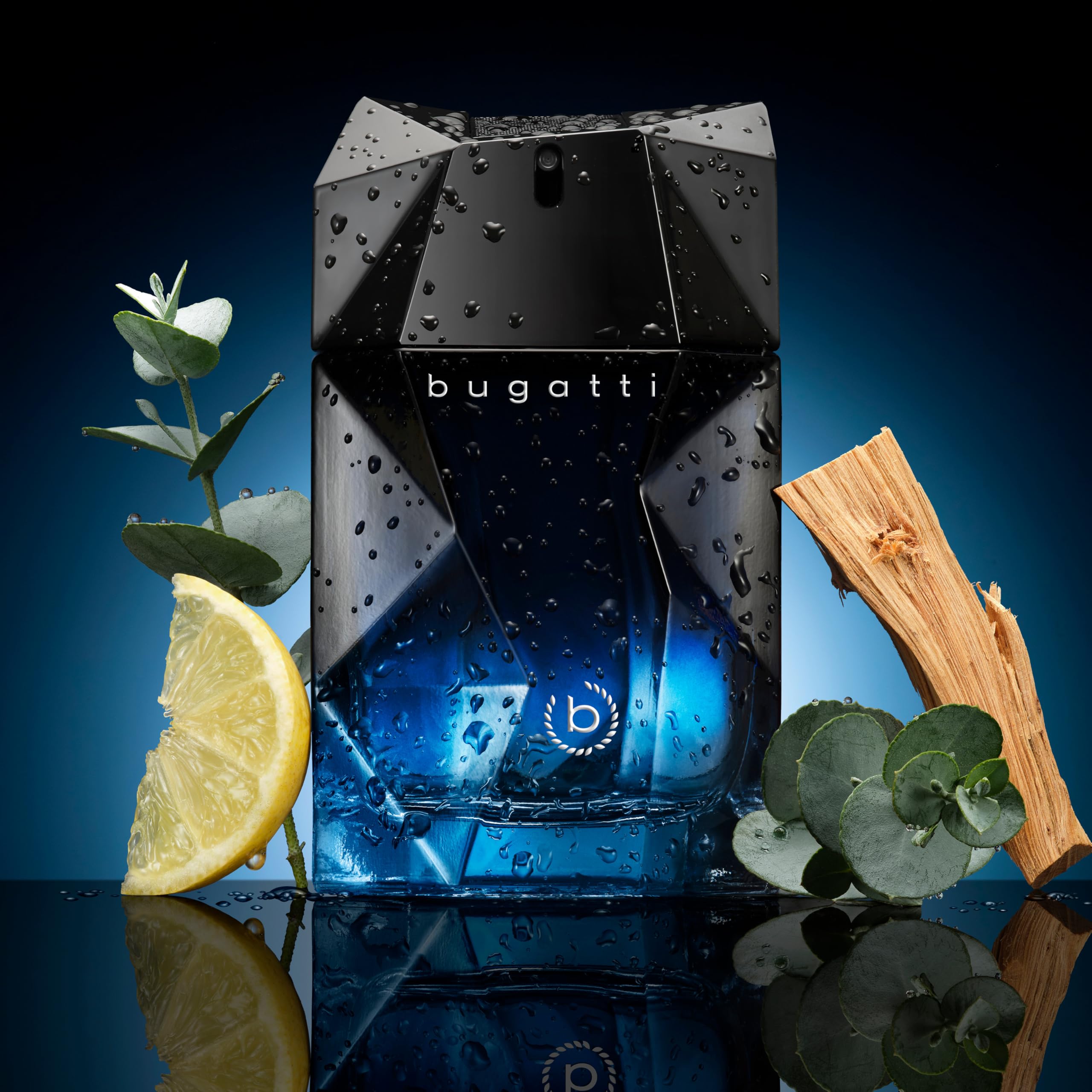 bugatti Parfum pour homme « Unlimited Blue » 100 ml I Eau de toilette pour homme avec citron, pastèque, bois de santal et bois de cèdre I Vivifiant, dynamique et moderne I Parfum aromatique aquatique