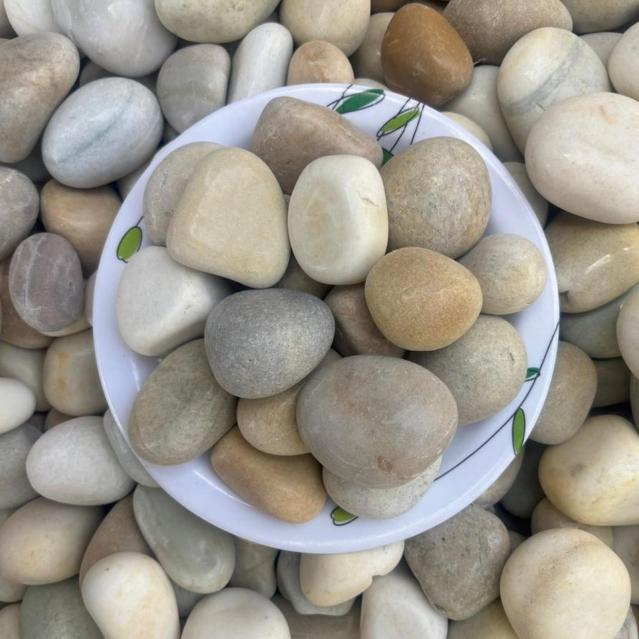 Foodie Puppies 2kg River Stone Decorative Polished Pebbles for Aquarium, Landscaping, Plants, Terrarium, Garden Pots & Multi-Purpose Pack Mixed Sizes Including Small, Medium & Large Size Pebbles-image-11