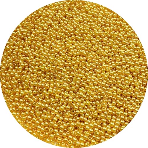 Cuentas de perlas, 4000 cuentas para manualidades, perlas sueltas de 0.118 pulgadas (0.118 in), cuentas espaciadoras redondas para aretes, pulseras,