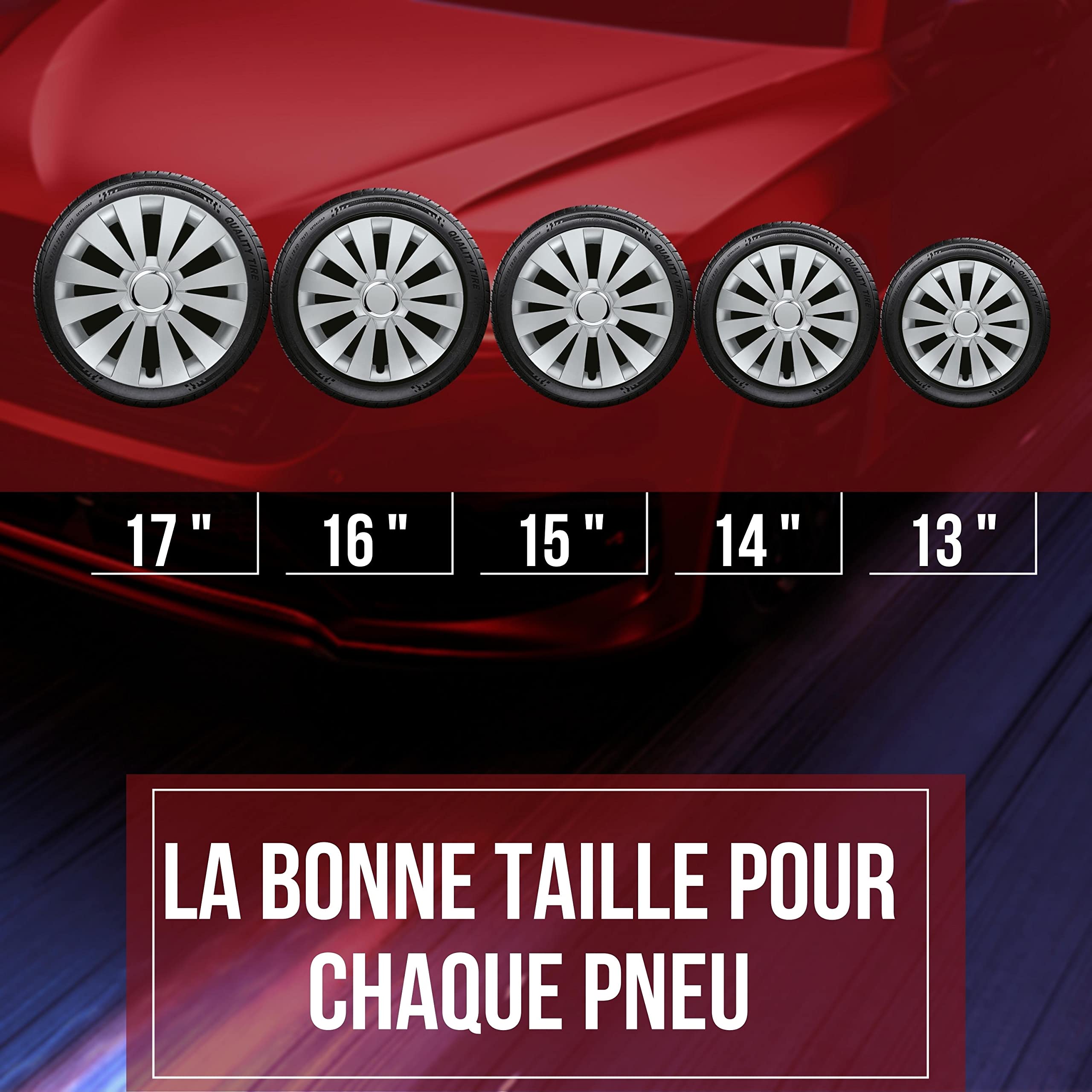 Albrecht Enjoliveurs 16 Pouces Argent Sky Jeu de 4 pour Jantes en Acier