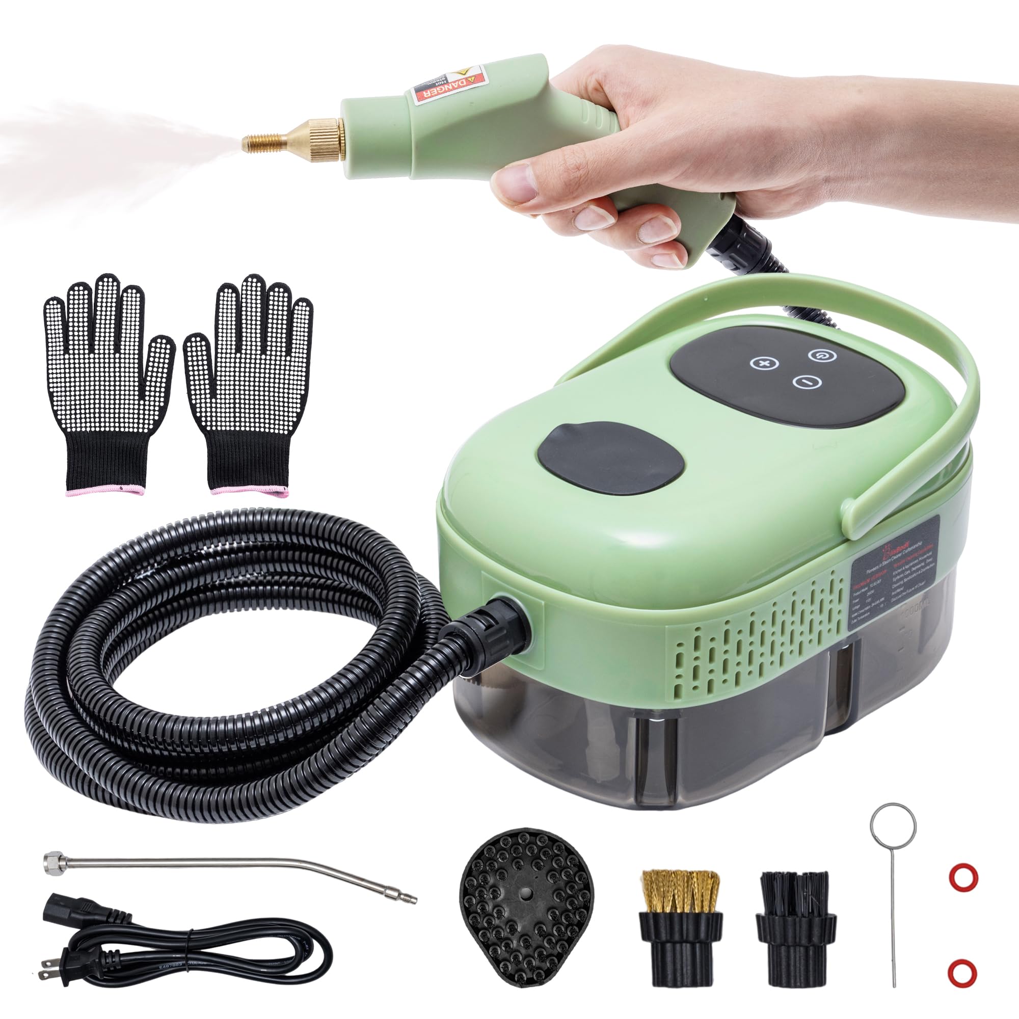 Handheld Steam Cleaner Steam Cleaner with Smart Touch Screen High Pressure Steamer 15sec Heat-up Deep Cleaning Steamer Green