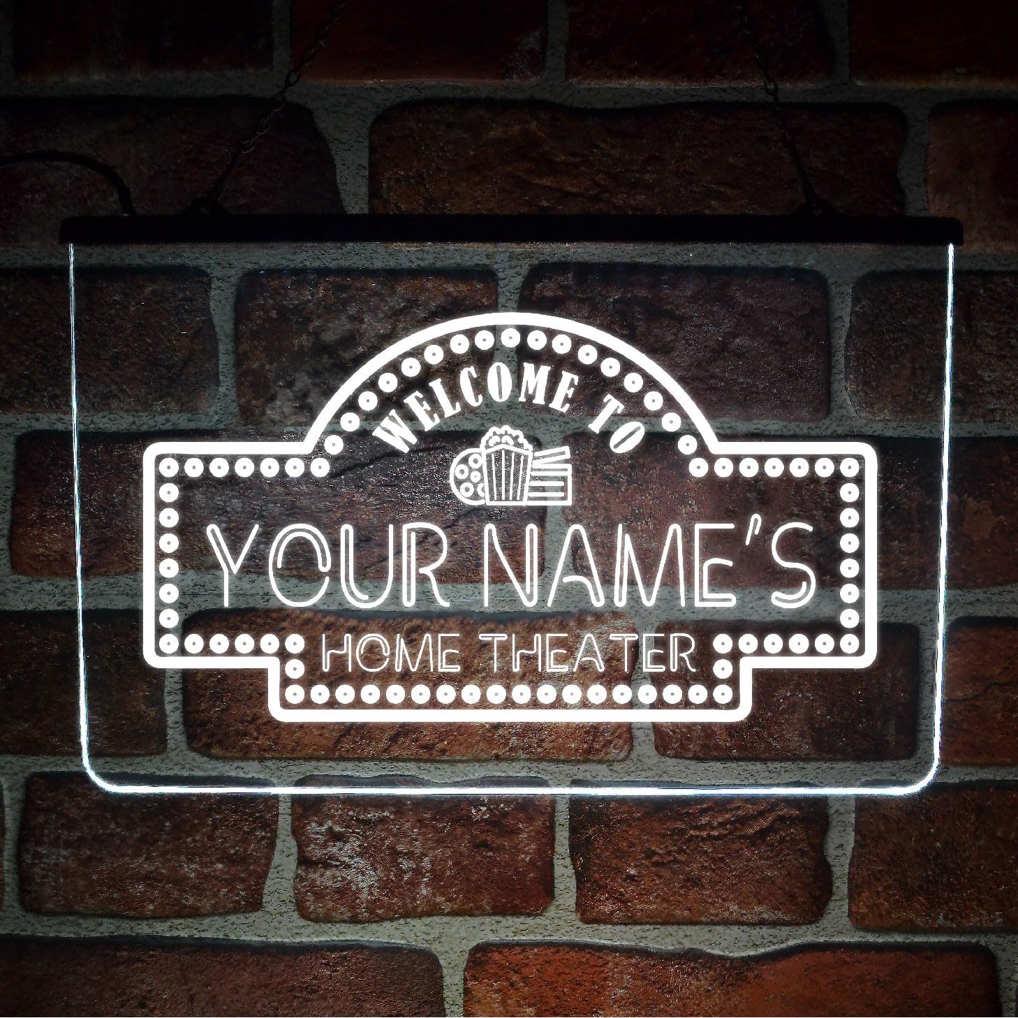 Paint The Town Led White Custom Home Theatre Led Neon Sign – Personalised Light For Movie Room Display, Cinema Wall Decor (White)