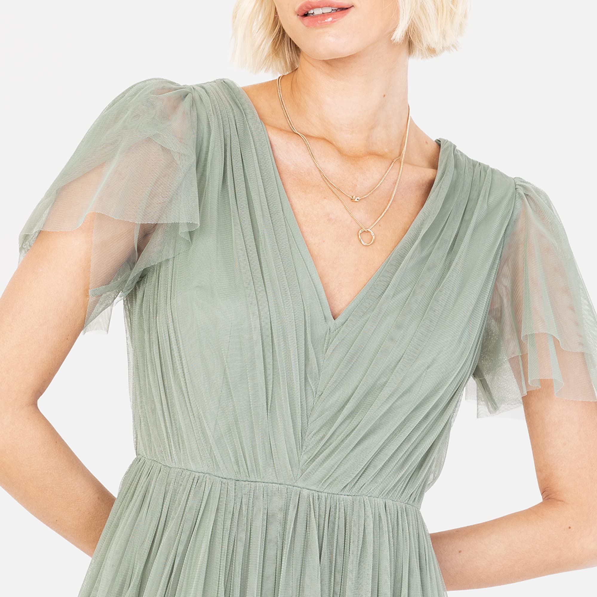 Ladies Maxi Dress for Women Short Sleeve Evening Ball Gown Tiered V Neck Bow Tie Bridesmaid Wedding Guest Prom Long Kleid