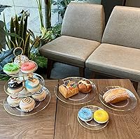Vista 7 de RAUVOLFIA 3 Tier Cupcake Stand, Small Tiered Serving Cake Stand, Transparent Plastic Dessert Stand, Weddings Parties Pastry Serving Tray