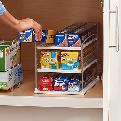 Miniatura 5 de YouCopia UpSpace - Organizador de caja ajustable para papel de aluminio y almacenamiento de gabinetes de cocina 9 x 9 pulgadas color blanco