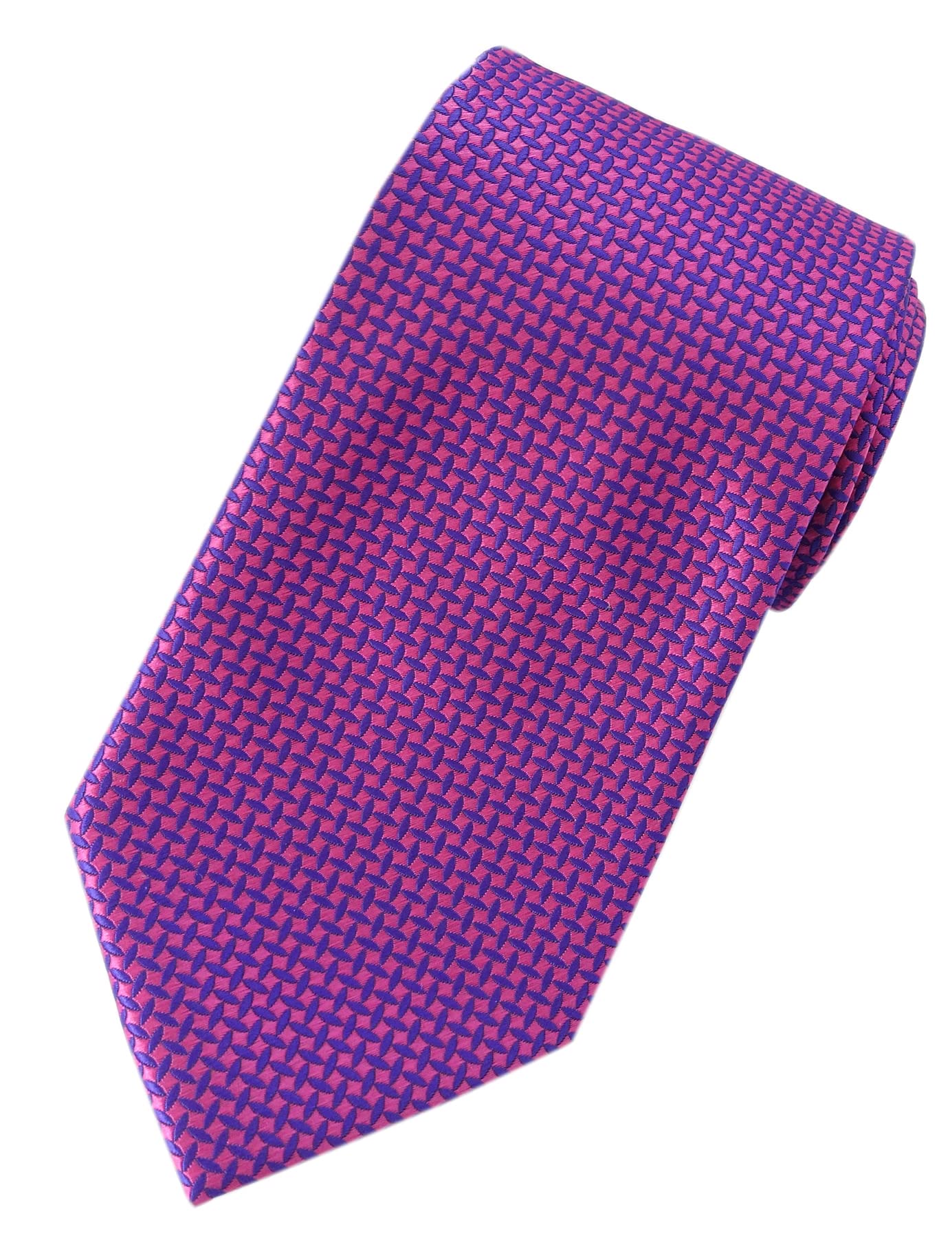 Towergem Extra Long Men's Tie Woven Jacquard Purple Solid Necktie XL 63"