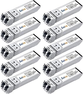 10GBase-SR SFP+ Transceiver, Gigabit Multimode SFP LC Duplex Transceiver,10G 850nm MMF, up to 300 Meters,Compatible with Cisco, Ubiquiti , Mikrotik,Netgear, Fortinet,D-Link,Linksys and More(10 Pack)