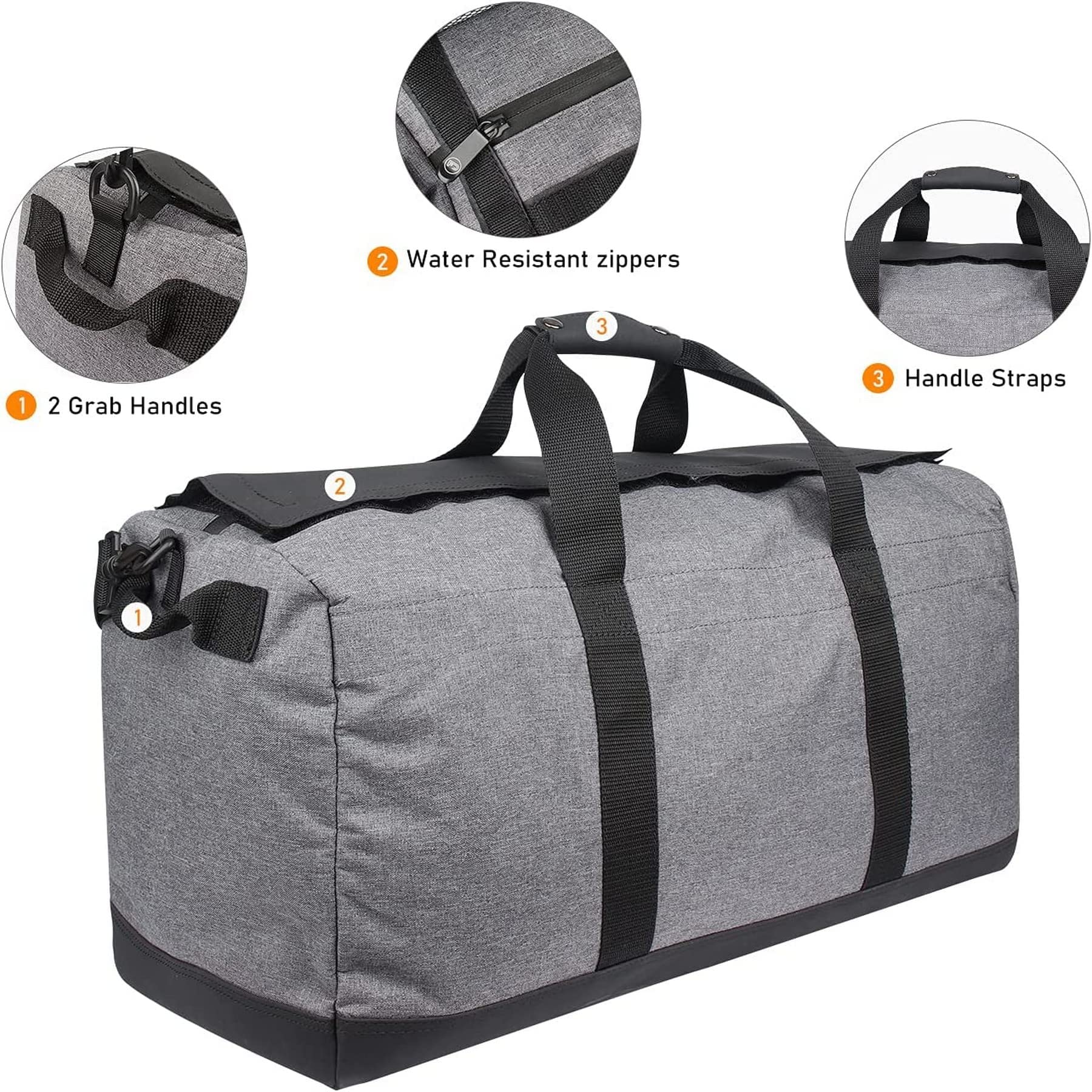 Firedog Geruch-Beweis-Seesack, groe geruchsdichte Tasche fr Reise-Lagerung, Grigio, 21.5"x10"x12", L