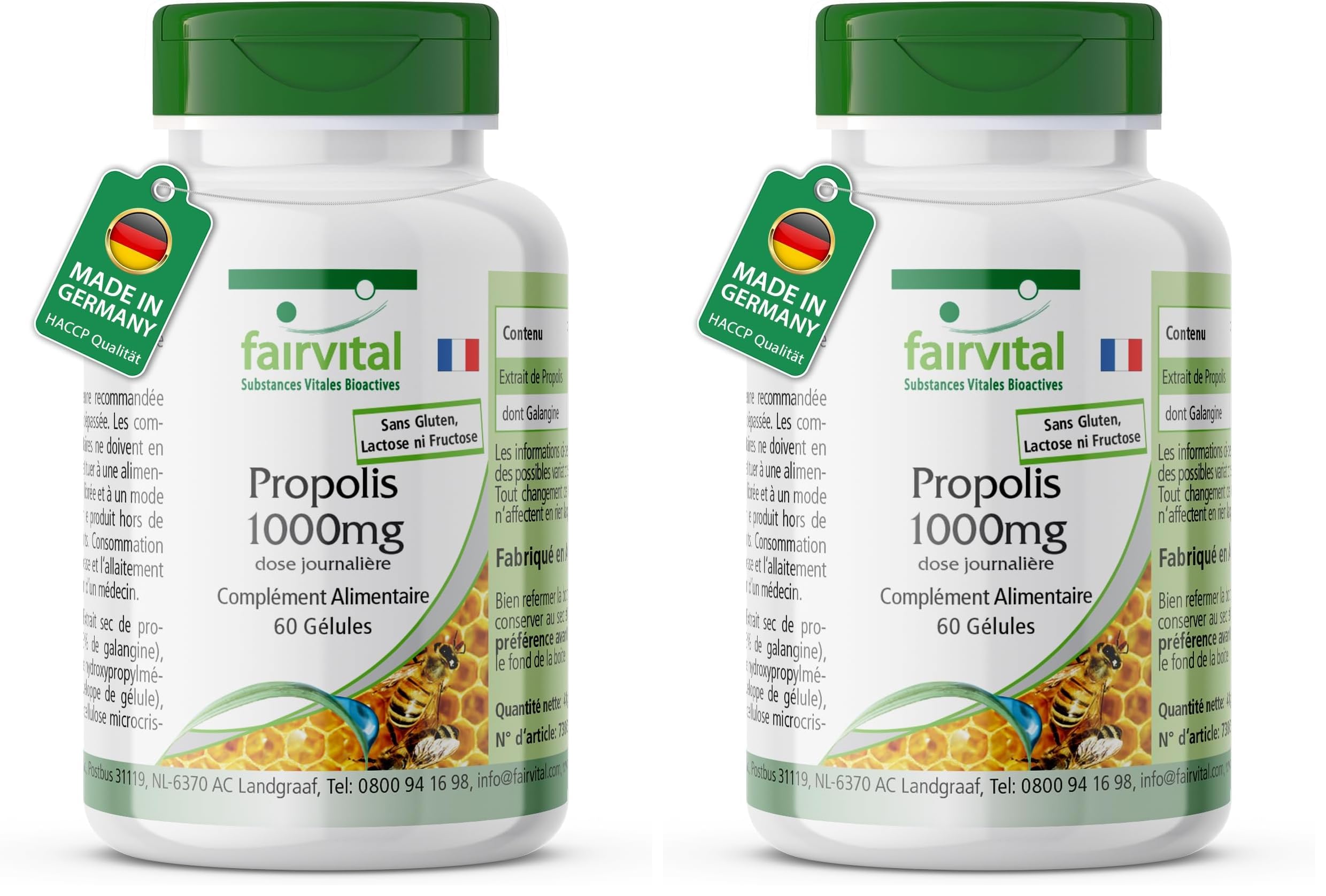 Propolis d'abeille extrait de résine hautement dosé 60 gélules bien-être immunitaire - 12