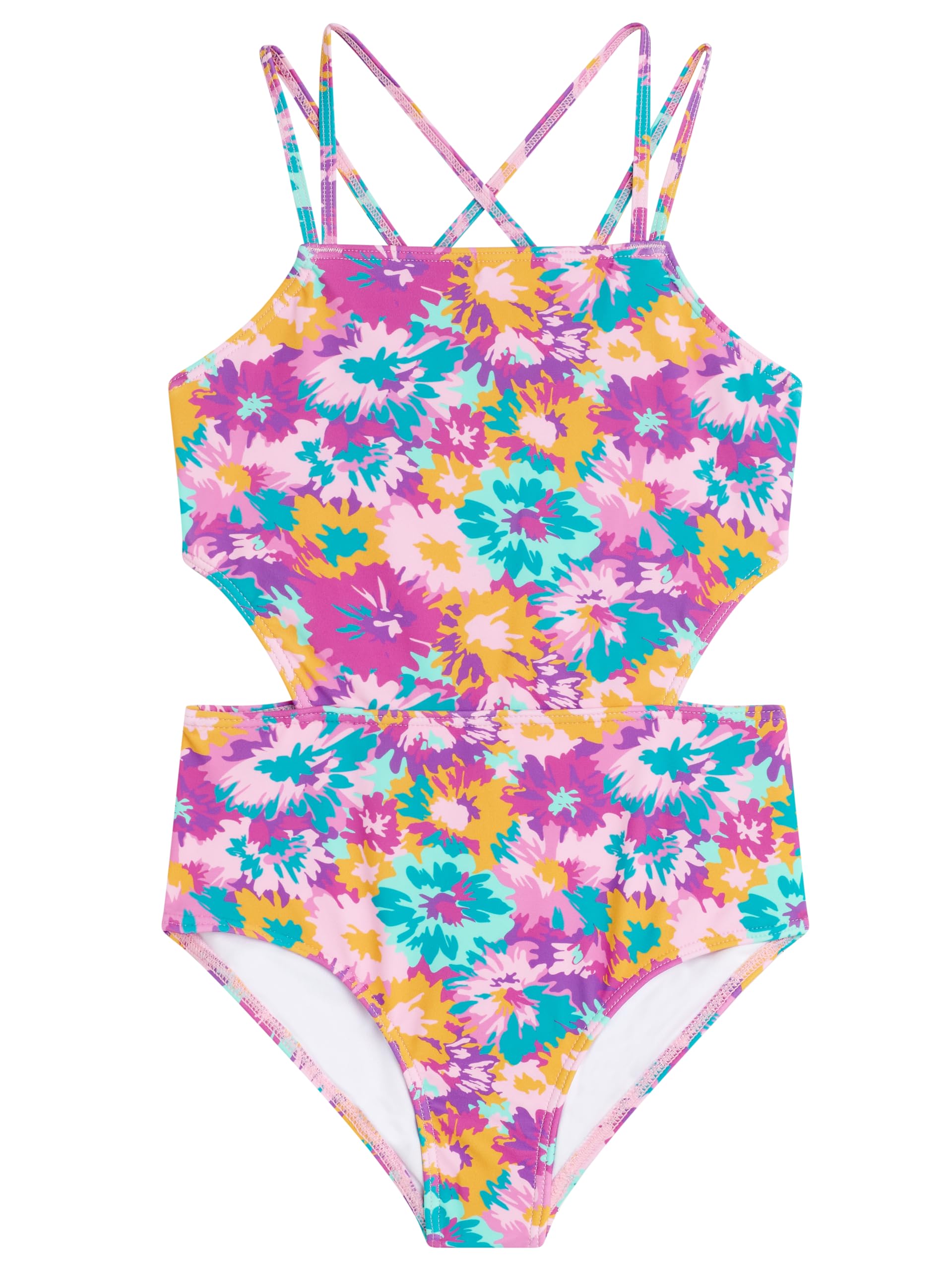 Kanu Surf Girls' Beach Girl Sport Cut-Out One Piece Swimsuit