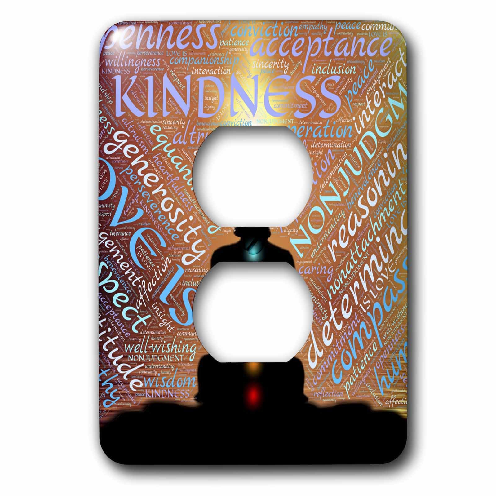 2 prises de courant Bouddha moderne 3dRose lsp_240203_6 avec motif imprimé texte