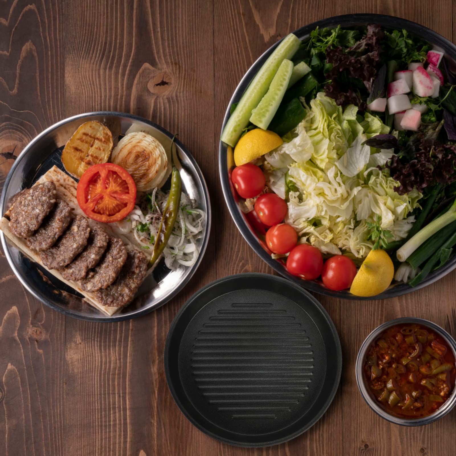 BESTonZON BBQ grillplaat, anti-aanbak, grillpan, aluminium