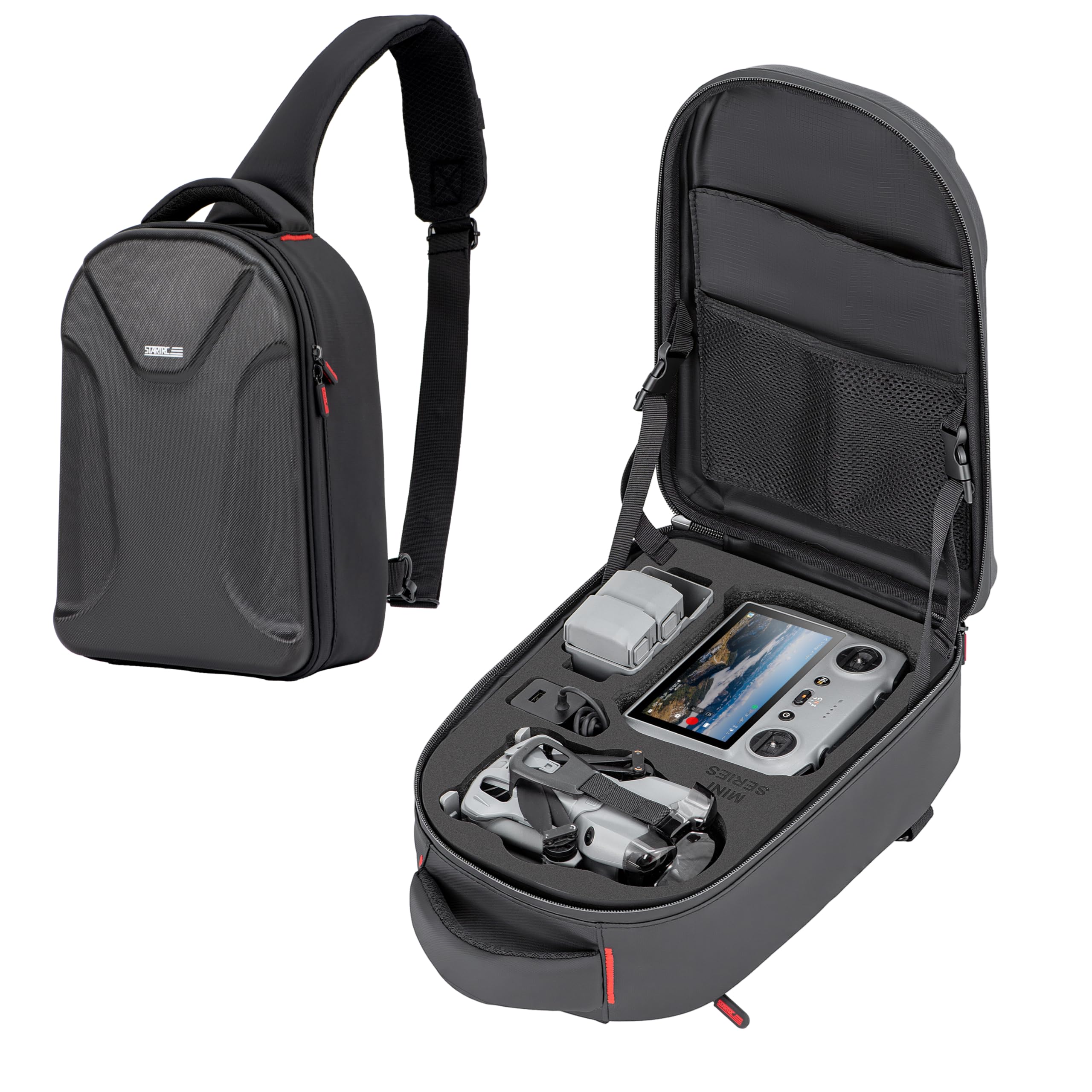 STARTRC Mini 5 Pro Bag, Waterproof Hard Carry Backpack, Large Drone Bag for 11 Inch Laptops, Travel Backpack for DJI Mini 5 Pro, RC 2/ RC-N Controller, Fly More Combo and Accessories