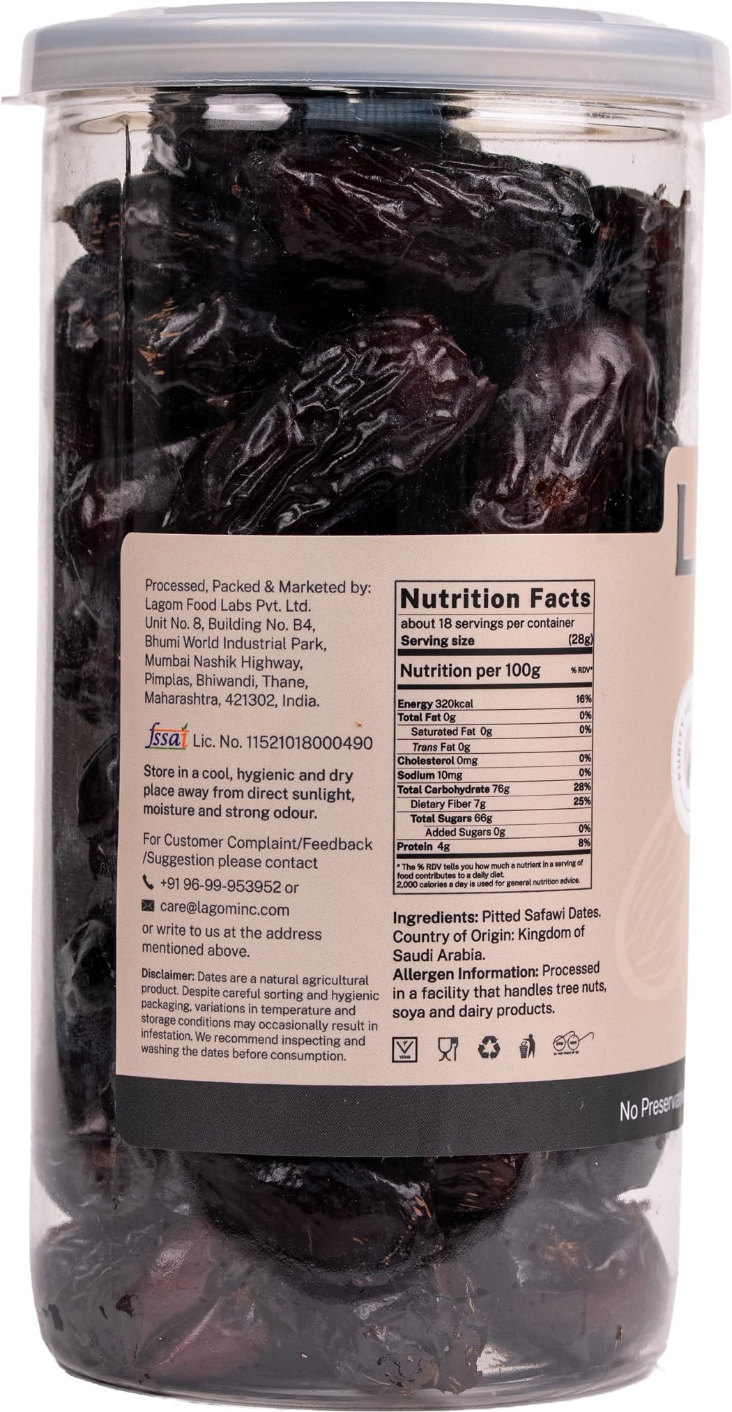 Lagom dattes safawi gourmandes sans pépins 1 kg Arabie saoudite naturelle sans conservateur, sans sucre ajouté, sans gluten, végétalienne, végétale, sans OGM, dattes, fruits secs, khajur,