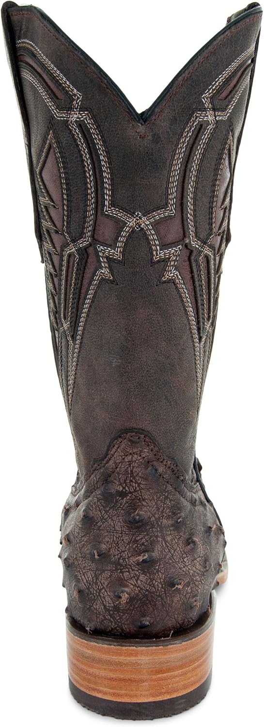 Soto Boots Men's Out of the Wild Ostrich Print Cowboy Boots, Exotic Print Men's Cowboy Boots, Western Boots For Men H50031 - Image 9