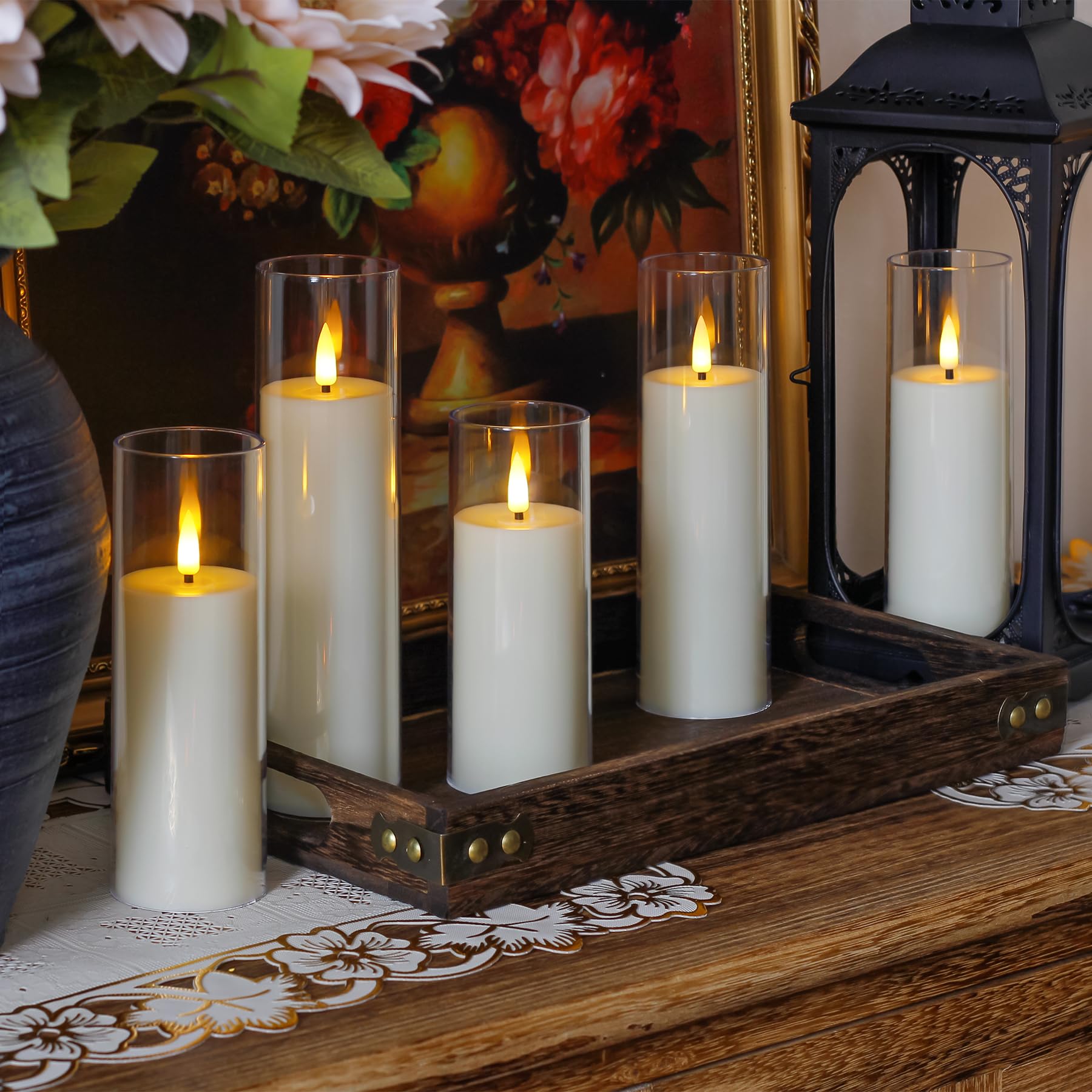 Confezione da 8 candele LED in plastica avorio senza fiamma 5,5 cm x12,5 15 17,5 17,5 20 20 cm con telecomando, candele sfarfallanti a batteria con Temporizzazione
