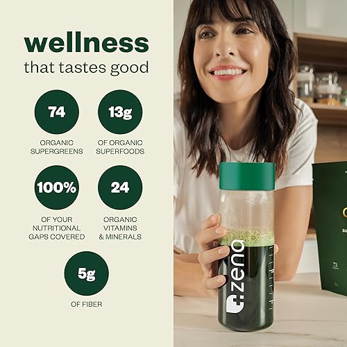 Miniatura 3 de Zena Complete Organic Super Greens Polvo y multivitamínico, más de 90 superverdes, frutas, verduras, pre y probióticos, sabor a sandía y cítricos,
