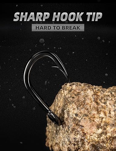 Miniatura 5 de BLUEWING Big Game - Ganchos giratorios para cebo vivo, gancho anillado, resistente punto de corte, ganchos de acero de alto carbono con acero