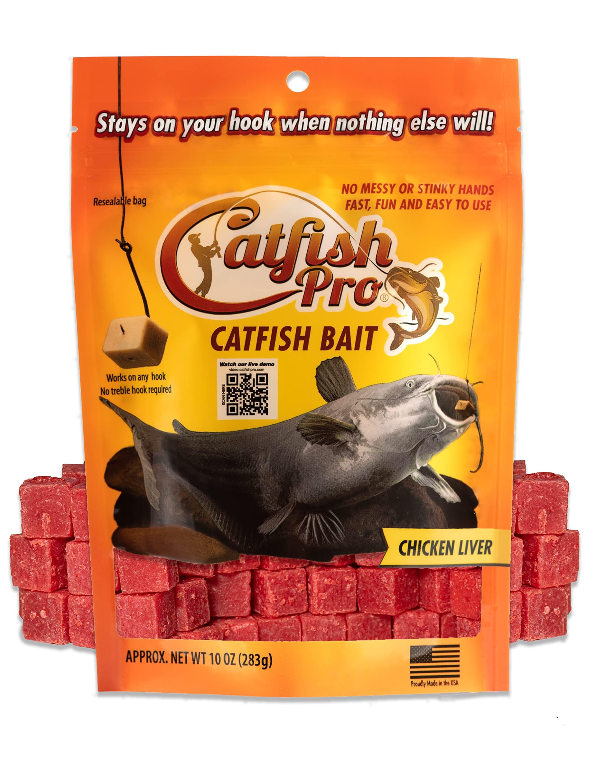 Catfish Pro Catfish Bait | Irresistible Scent for Catfish | Mess-Free, Stays On Your Hook When Nothing Else Will | Great for Rod, Reel, Trotline, Jugs & Yoyos Fishing