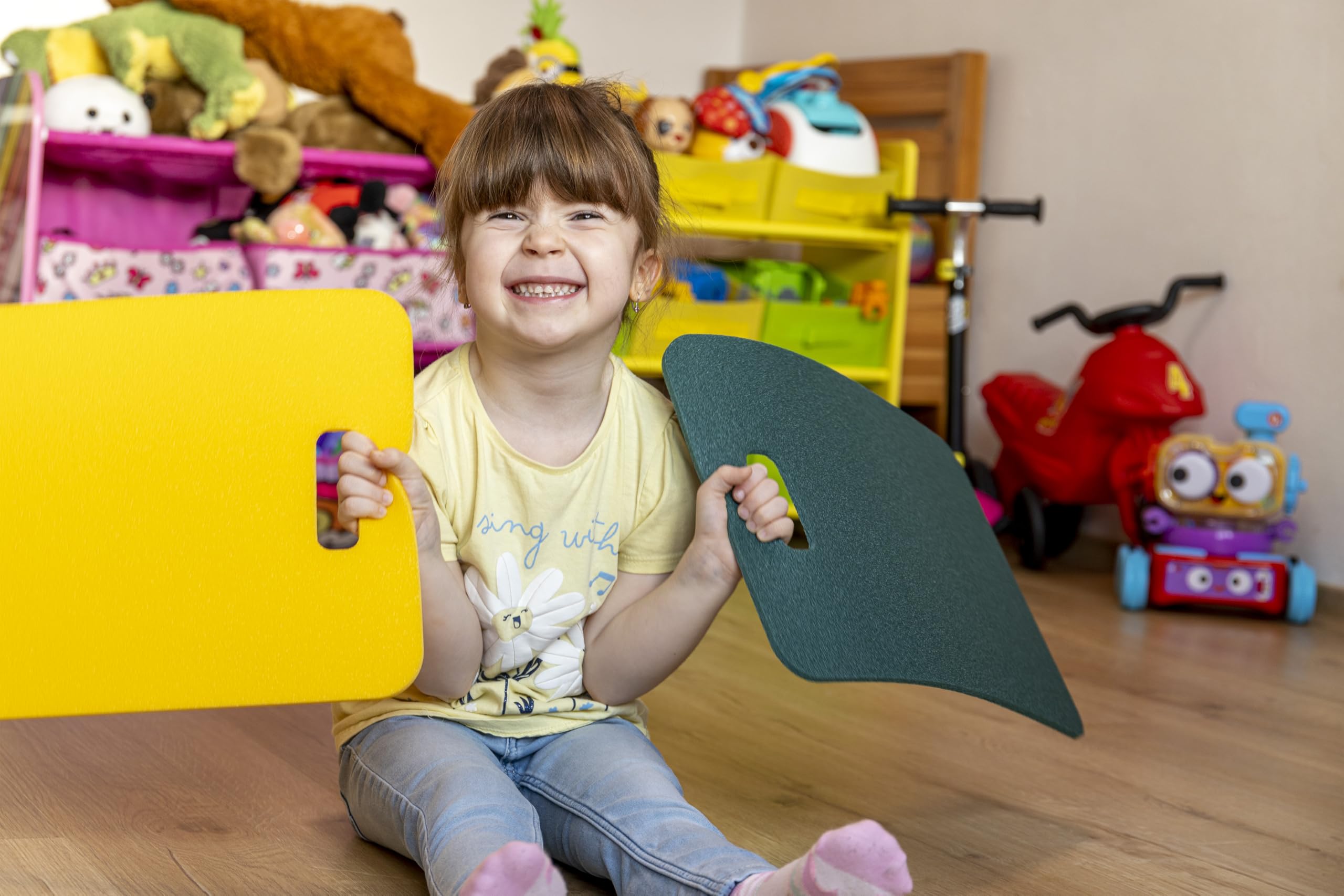 Yate 18er Set Sitzkissen – wasserdichte Outdoor Sitzunterlagen Viereckig mit Griff – Bunte Stuhlkissen in Regenbogenfarben – Ideal für Kindergarten, Schule, Ausflüge & Garten