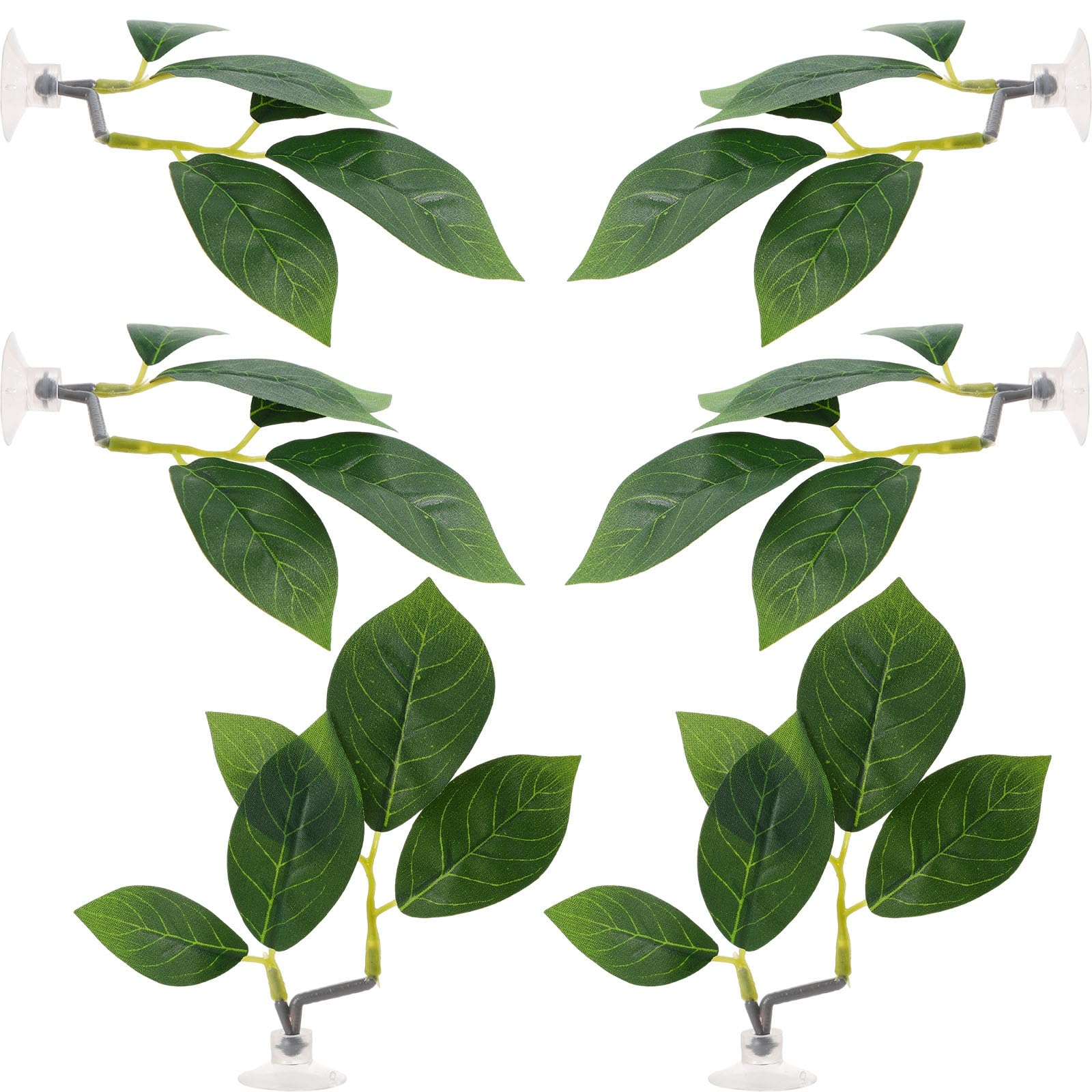 Lot de 6 Hamacs en Feuilles Betta avec Ventouses, Décoration Réaliste en Plastique pour Aquarium Lit de Repos et Frayère pour Betta