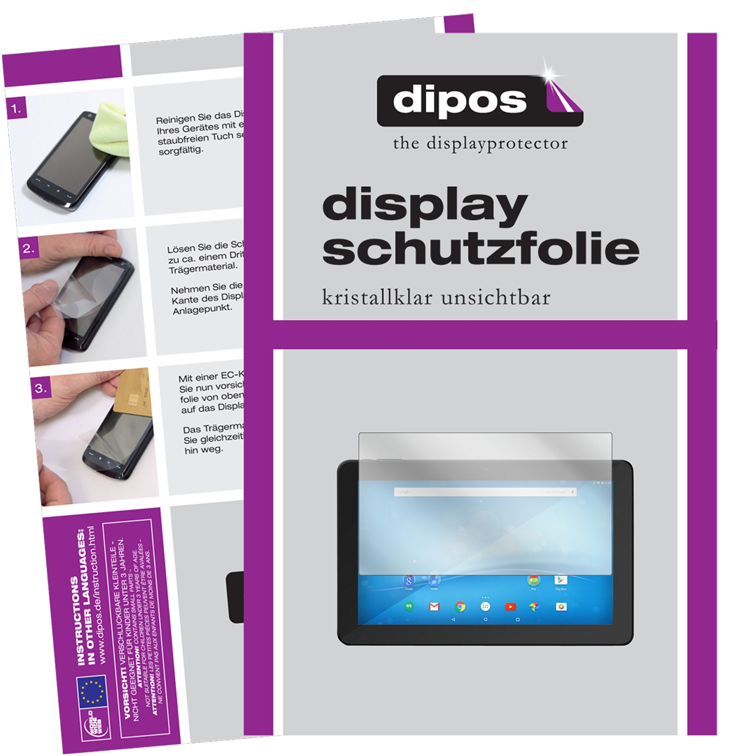 dipos 2x Film protection écran pour Format 21.5 Zoll Wide 477 x 268 mm