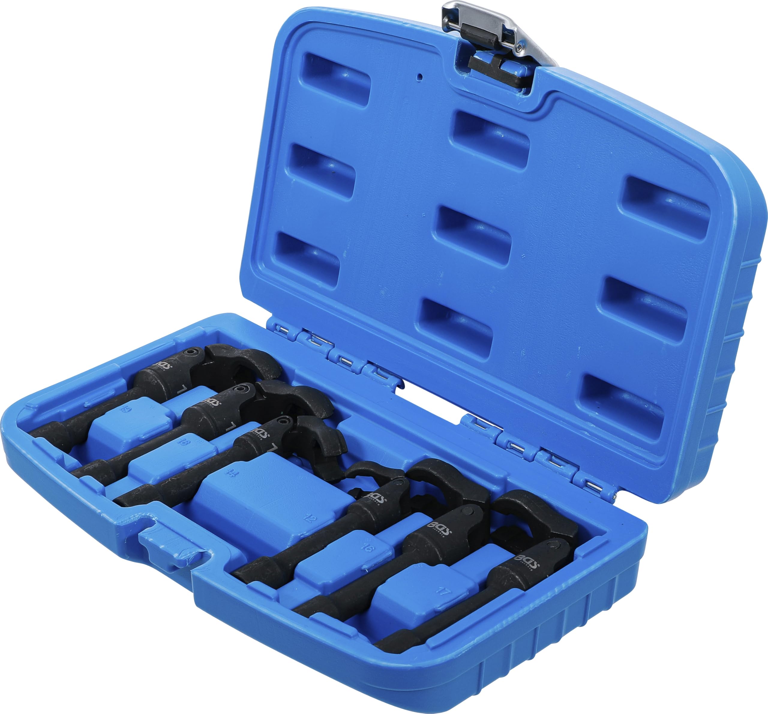 BGS 74302 | Juego de llaves de boca hexagonal abierta (crowfoot) | entrada 10 mm (3/8") | con articulación | 6 piezas