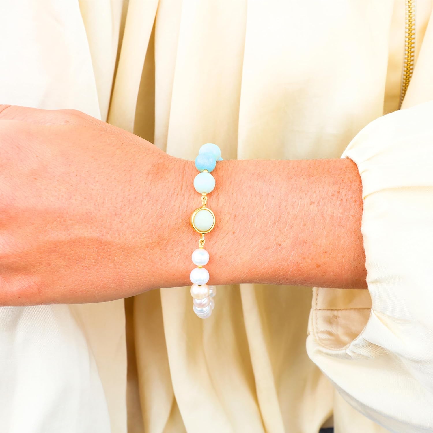 BuDhaGirl Margarite Bracelet - Turquoise & Pearl