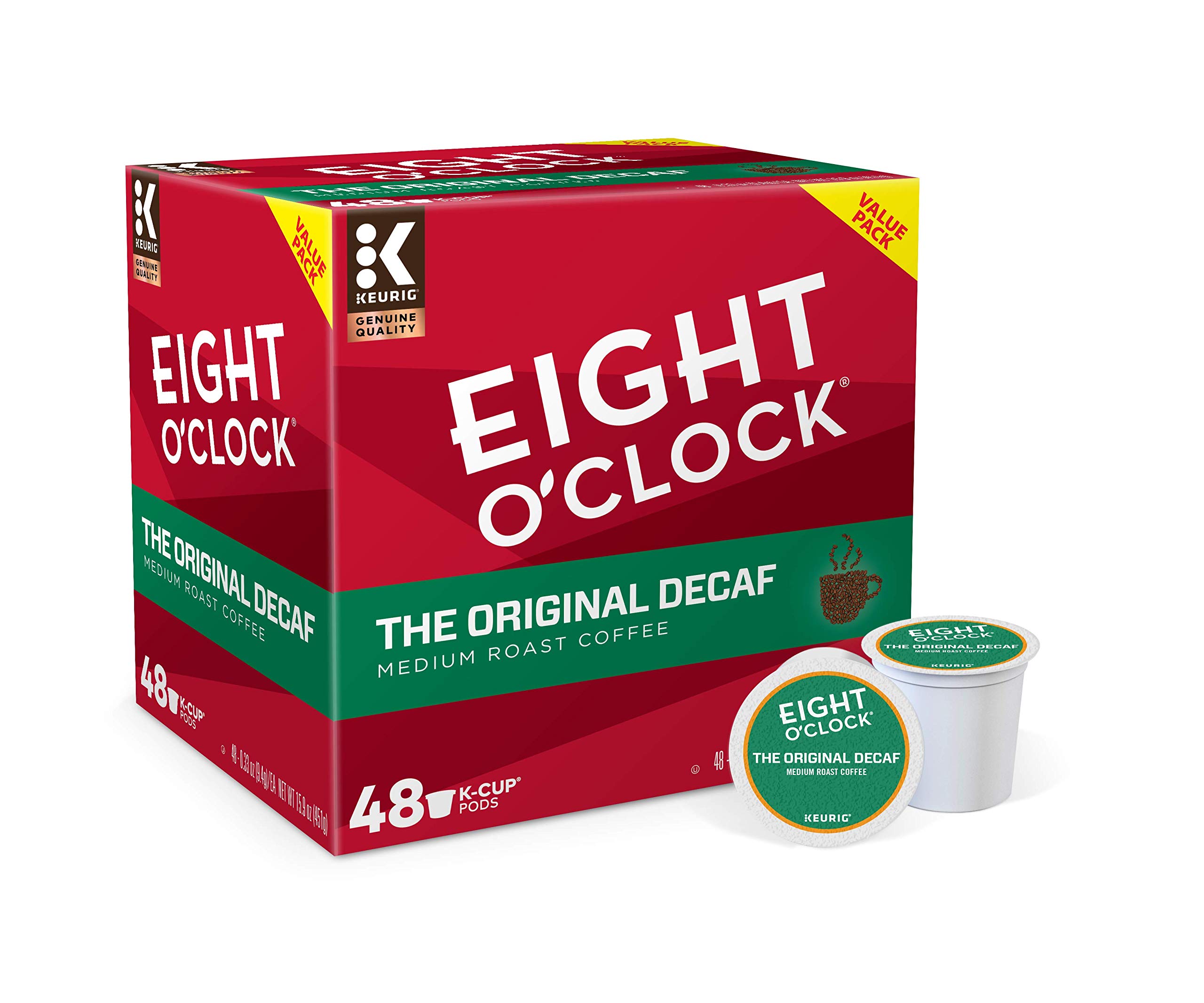 Amazon.com: Eight O'Clock Coffee The Original Decaf, Single-Serve Keurig K-Cup  Pods, Medium Roast Coffee, 48 Count : Grocery & Gourmet Food