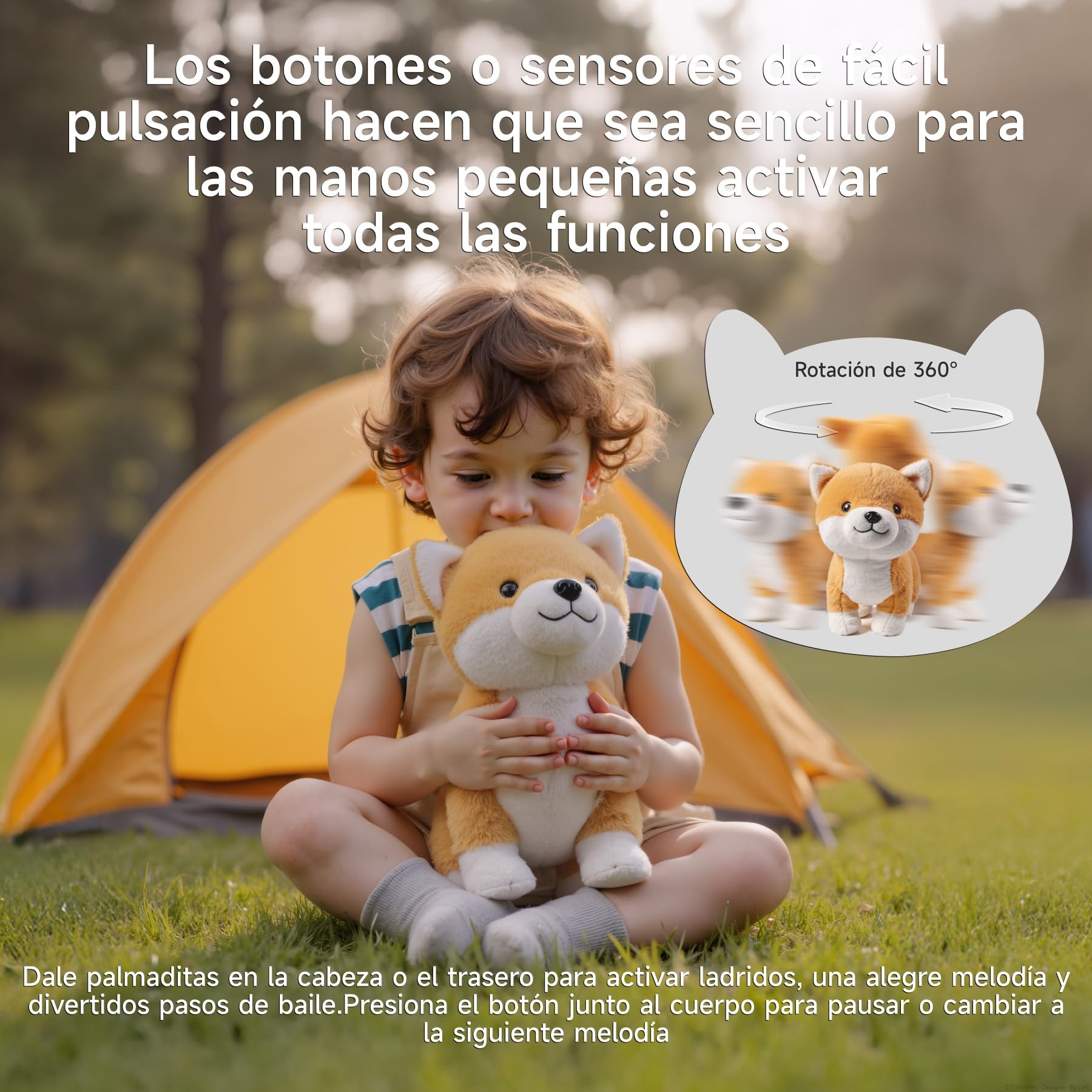 Chien en Peluche Interactif Qui Aboie et Chante, Jouet Électronique Réaliste pour Enfants