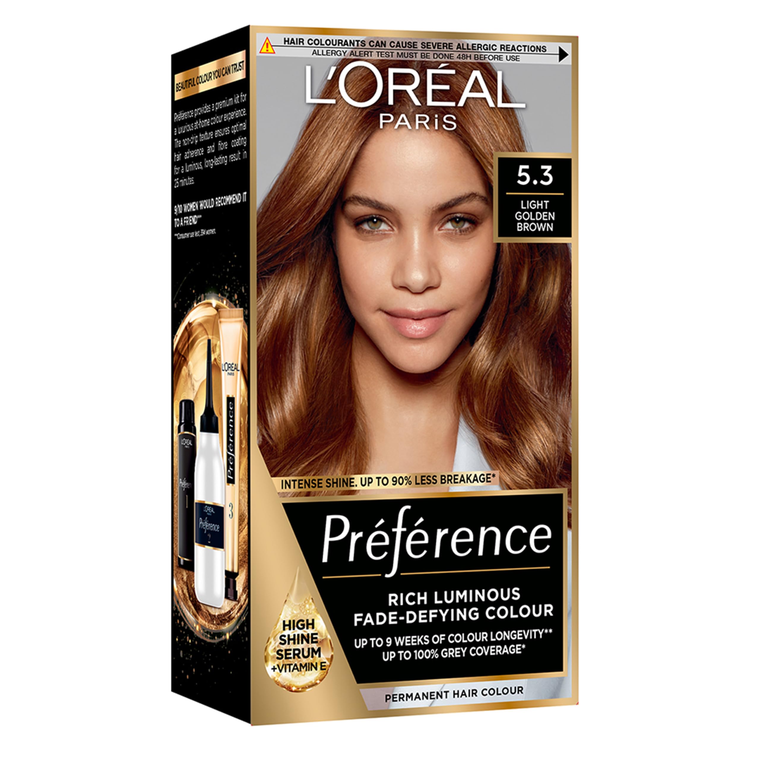 L'Oreal Paris Preference Permanent Luminous Hair Colour, 5.3 Virginia