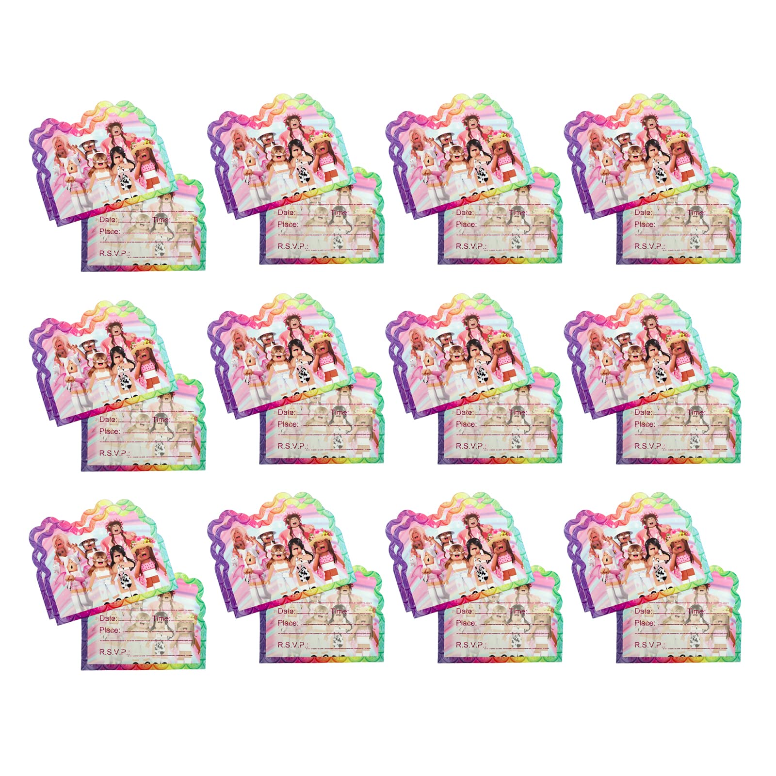RZDQZY Birthday Party Decoration Roblox Invitation Birthday Roblox Birthday Invitation Roblox Birthday Invitations Roblox Party Invitation Card Roblox Party Cards Roblox Party Card