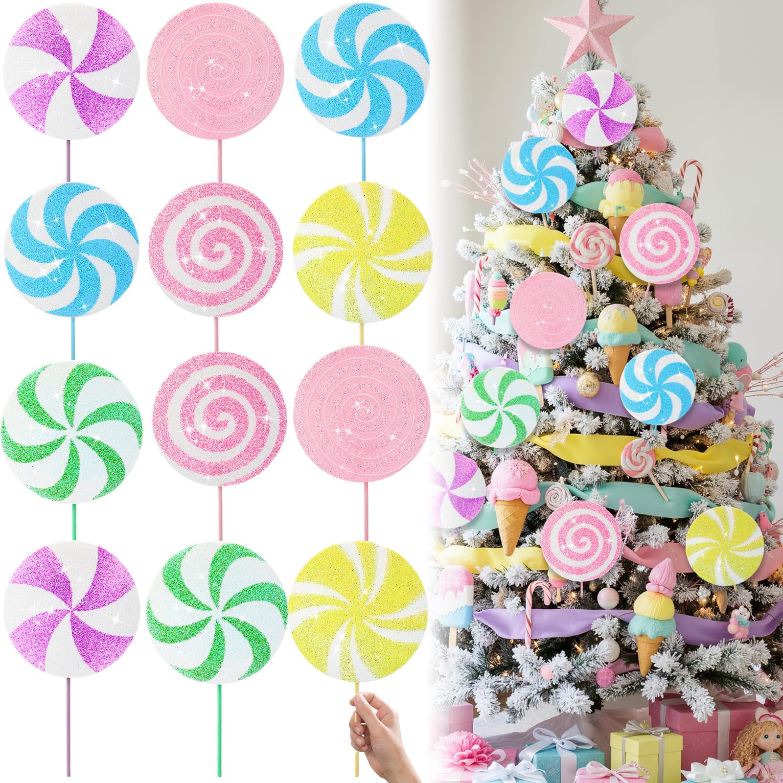 Snapklik.com : Vercraft 12 Pcs 15.75 Large Candy Christmas Decorations