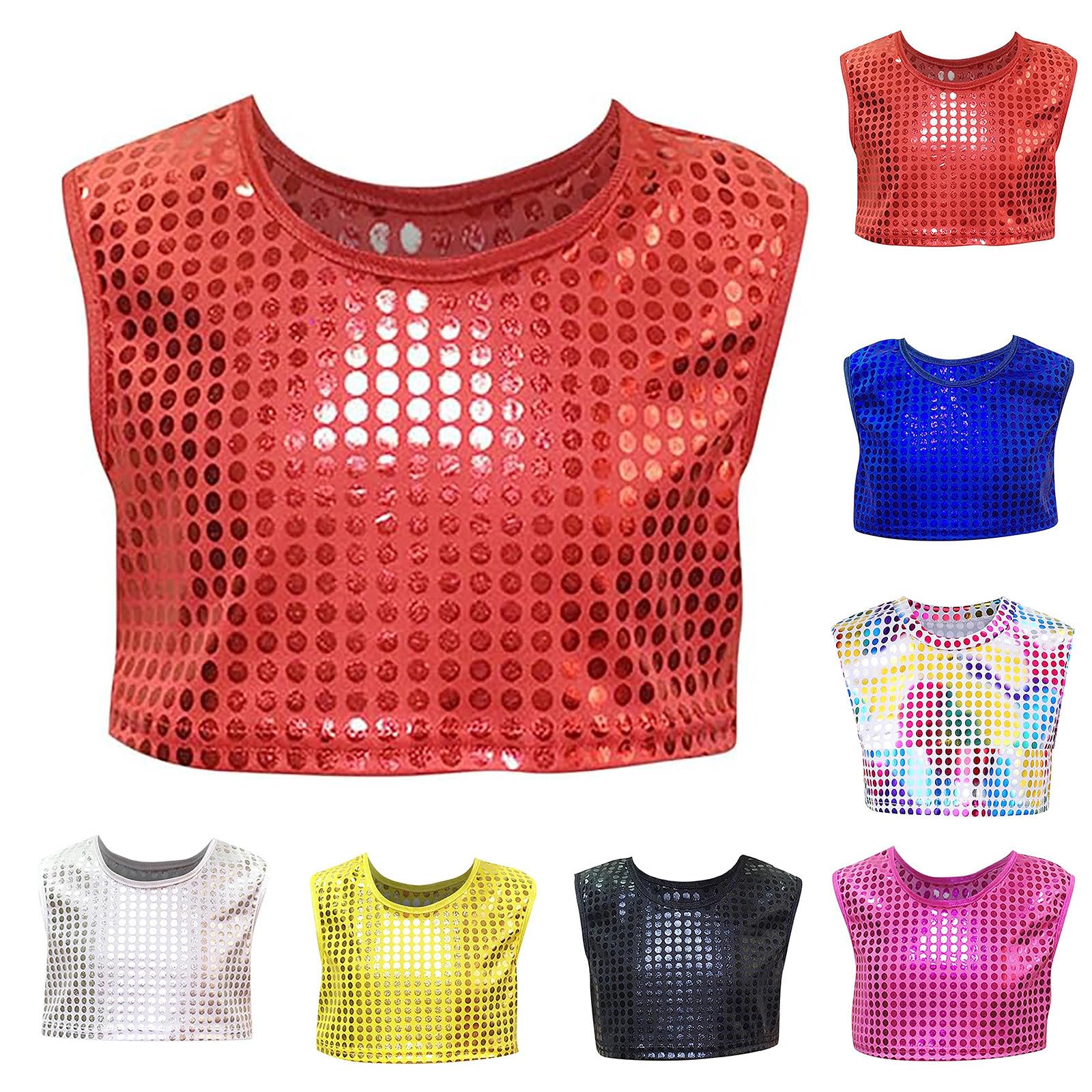 Generisch Cheerleading Performance Top für Mädchen mit Pailletten Design als Tanzweste für Teamauftritte sportliche Aktivitäten