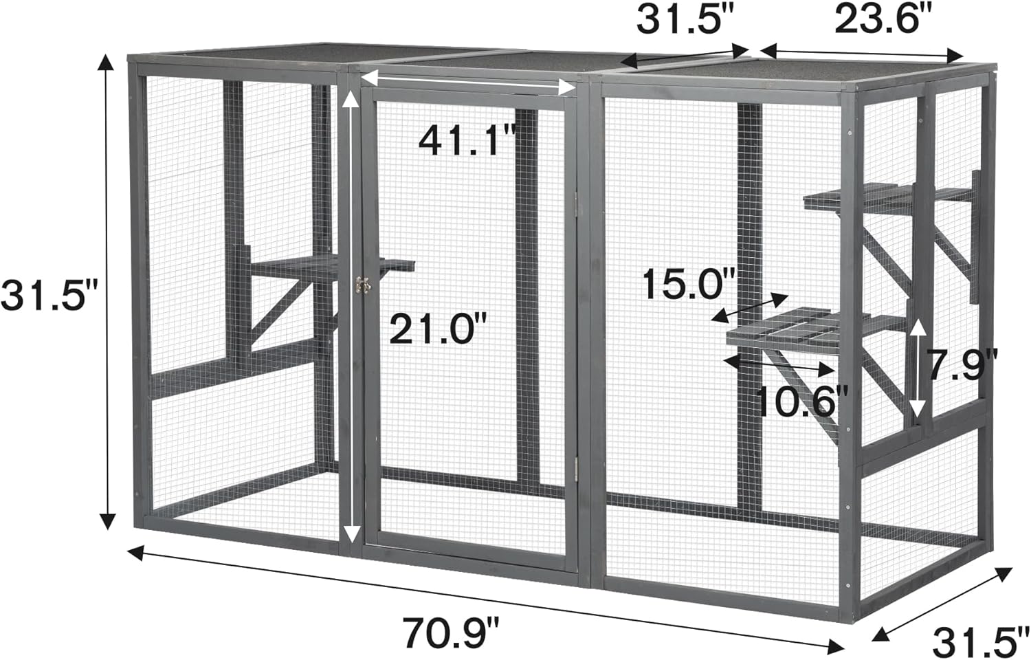 review Wooden Catio Outdoor Cat Enclosure, 72.10