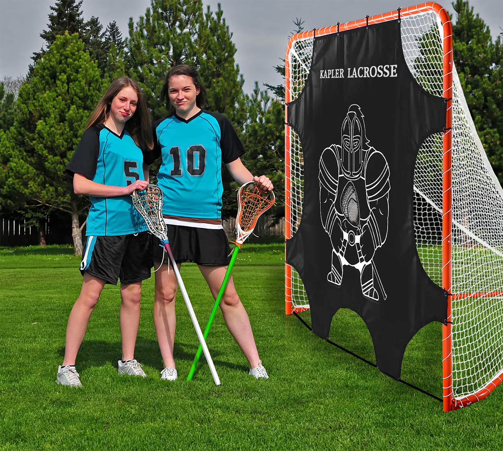 Lacrosse Goal Target – 6’x6’ Corner Shooting Sheet, Waterproof PVC, Fits Standard Goals, Bungee Attachment