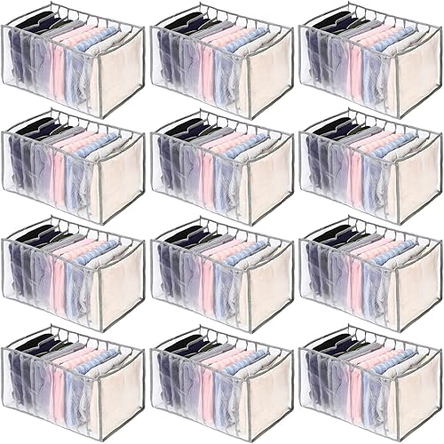 Miniatura 1 de 12 organizadores de ropa para armario, separadores plegables de cajones para ropa, organizador de cajones, ropa, pantalones de mezclilla para