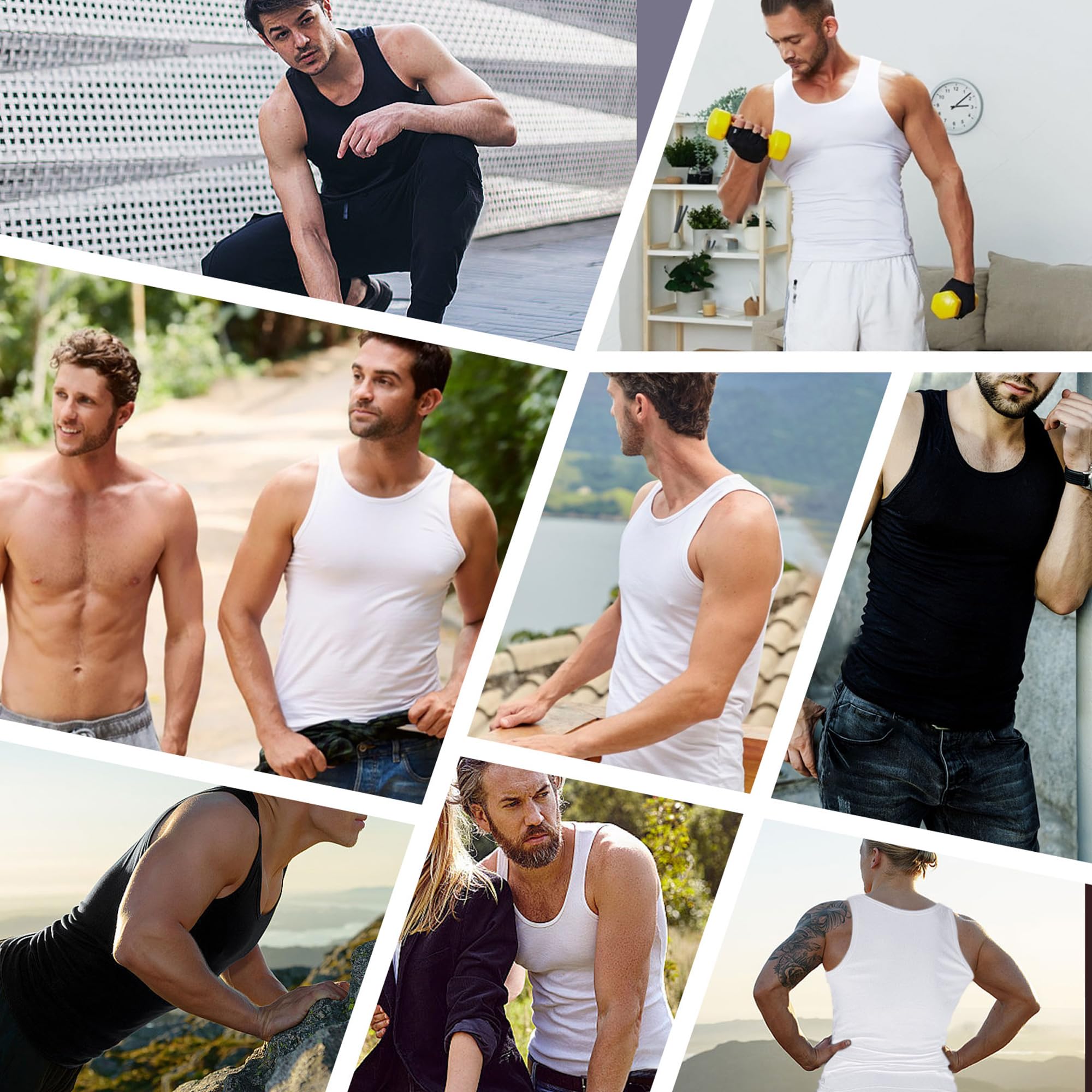 YOUCHAN Pack de 3 Camisetas Tirantes Hombre 100% Algodón S-5XL