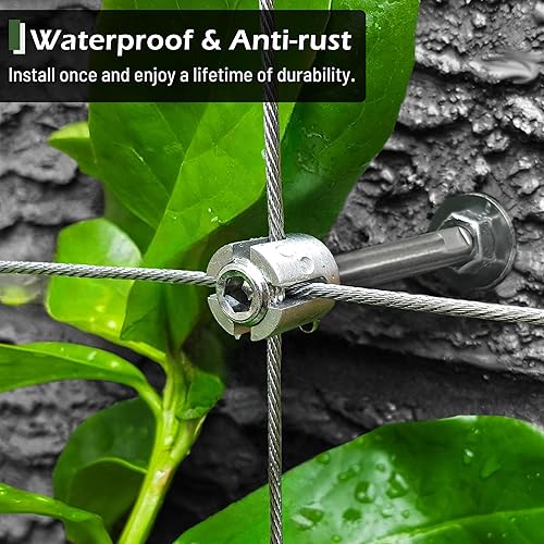 Miniatura 4 de Acemaker Enrejado de alambre para plantas trepadoras al aire libre, kit de enrejado de pared verde de acero inoxidable 316, sistema de enrejado de