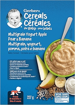 GERBER小麦酸奶苹果梨香蕉谷物婴儿米粉