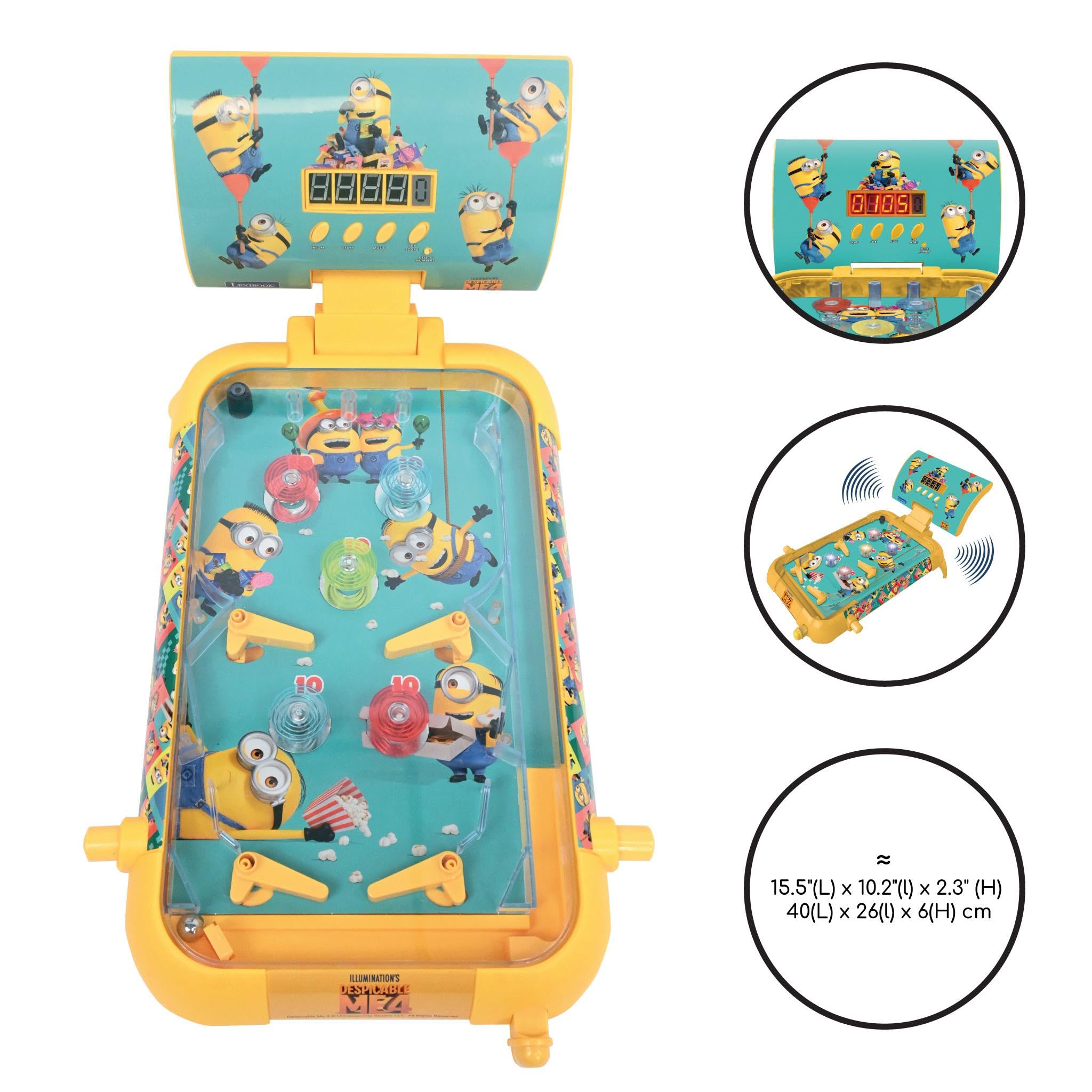 LEXIBOOK, Despicable Me, Electronic table pinball, Action and reflex game for kids and family LCD screen - Image 2