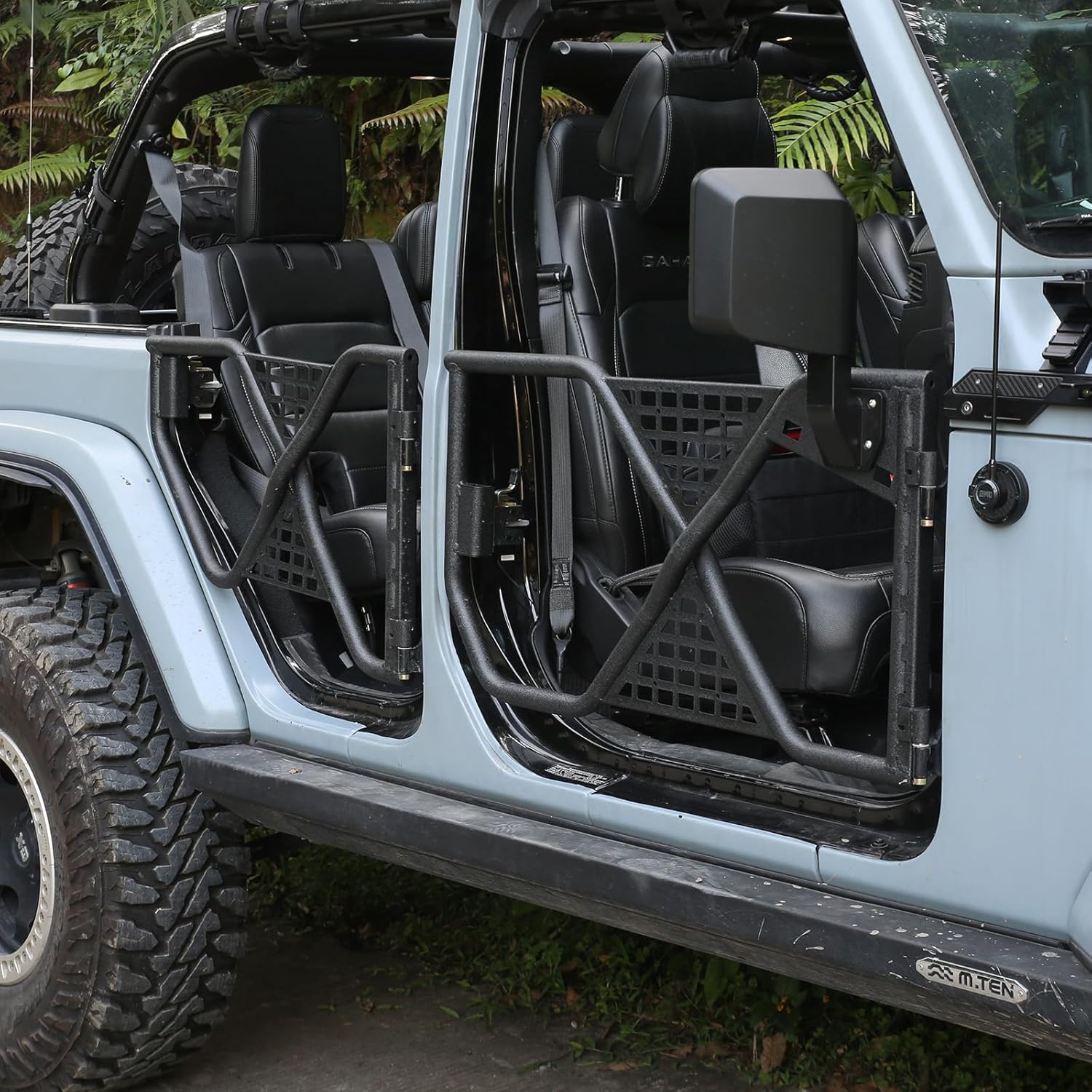 JL Gladiator Half Doors with Rear Side View Mirror,Steel Tubular Door-Safari Adventure Style Compatible with Jeep Wrangler 2018-2024 JL&2020-2024 Gladiator JT(Front and Rear,4 Pack)