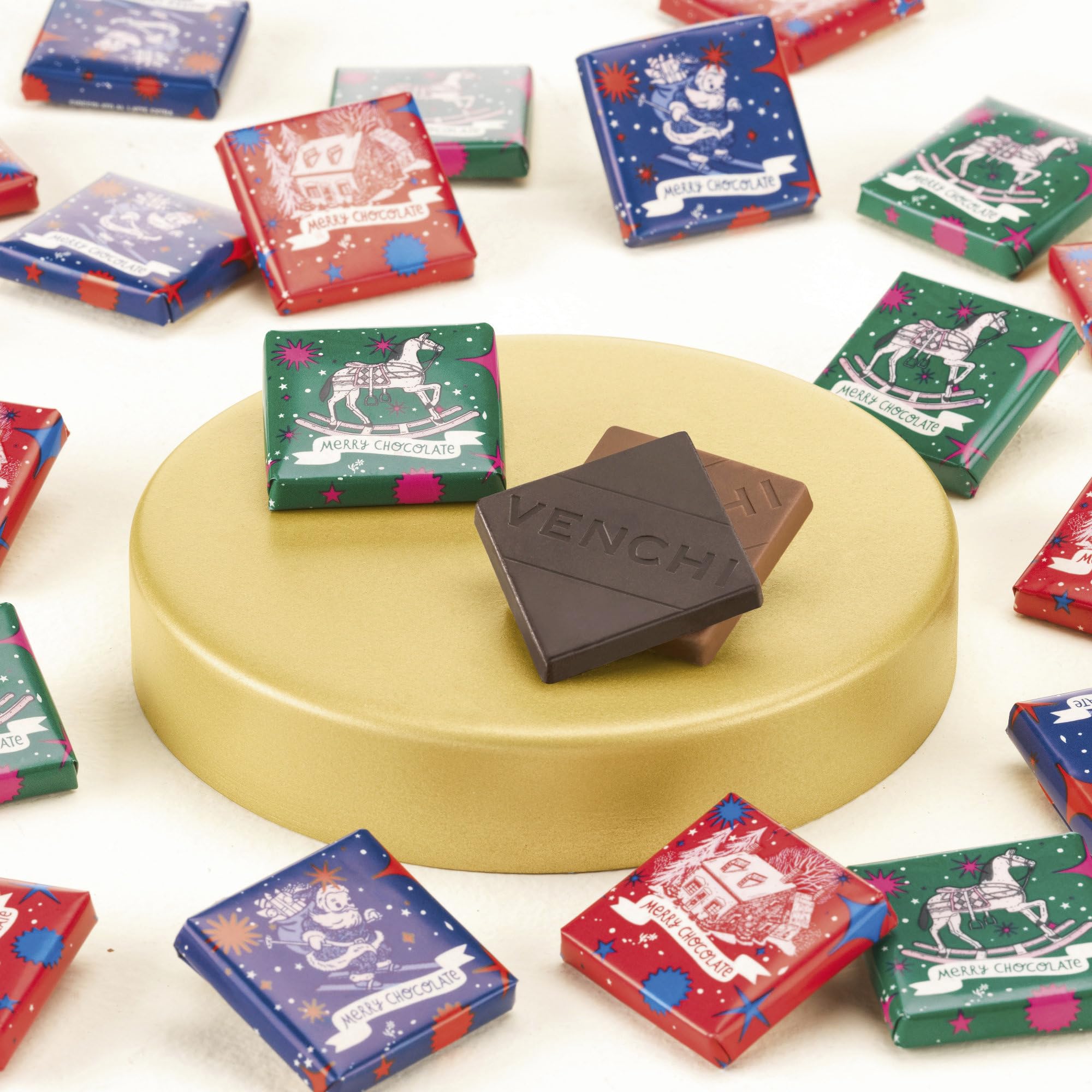 Venchi – Granblend-Weihnachtskollektion sortiert, 1 kg – Pralinen Weihnachtsgrafik – Platzhalter – Geschenkidee – Glutenfrei
